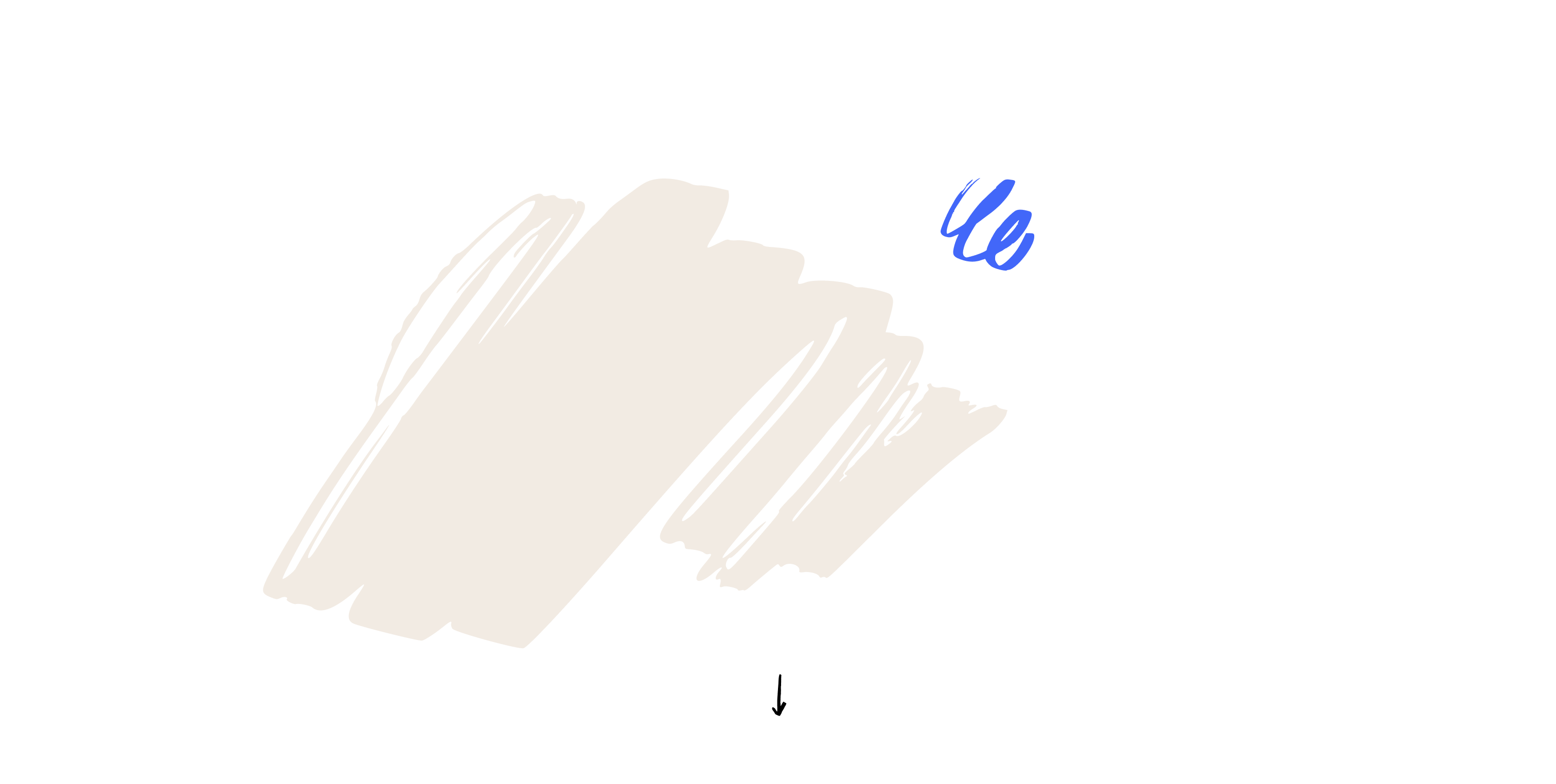 Abstrakte, helle Pinselstriche auf schwarzem Hintergrund mit kleinen blauen Elementen in der oberen rechten Ecke.