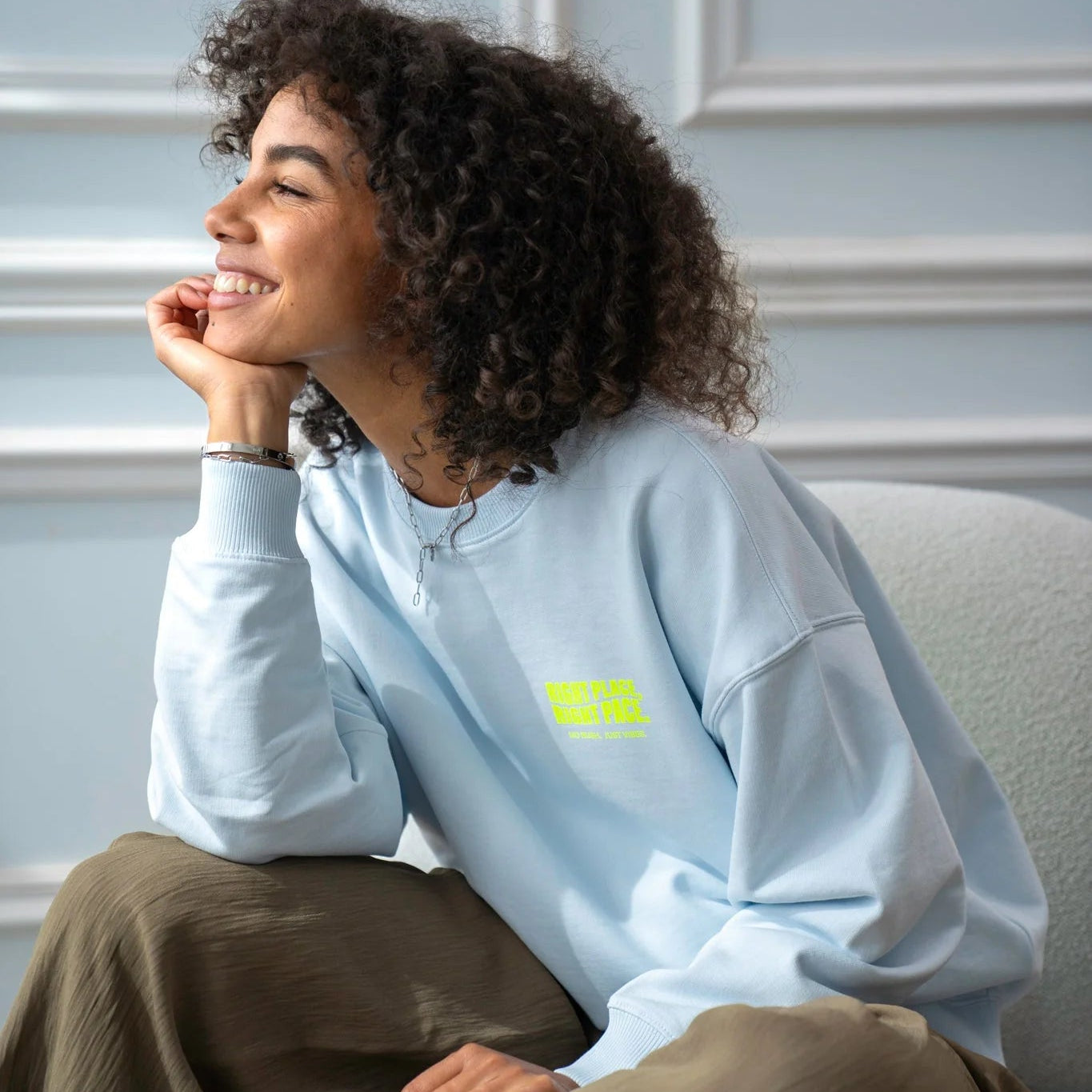 Kiss My Neon Sweater "Right Place Right Pace"