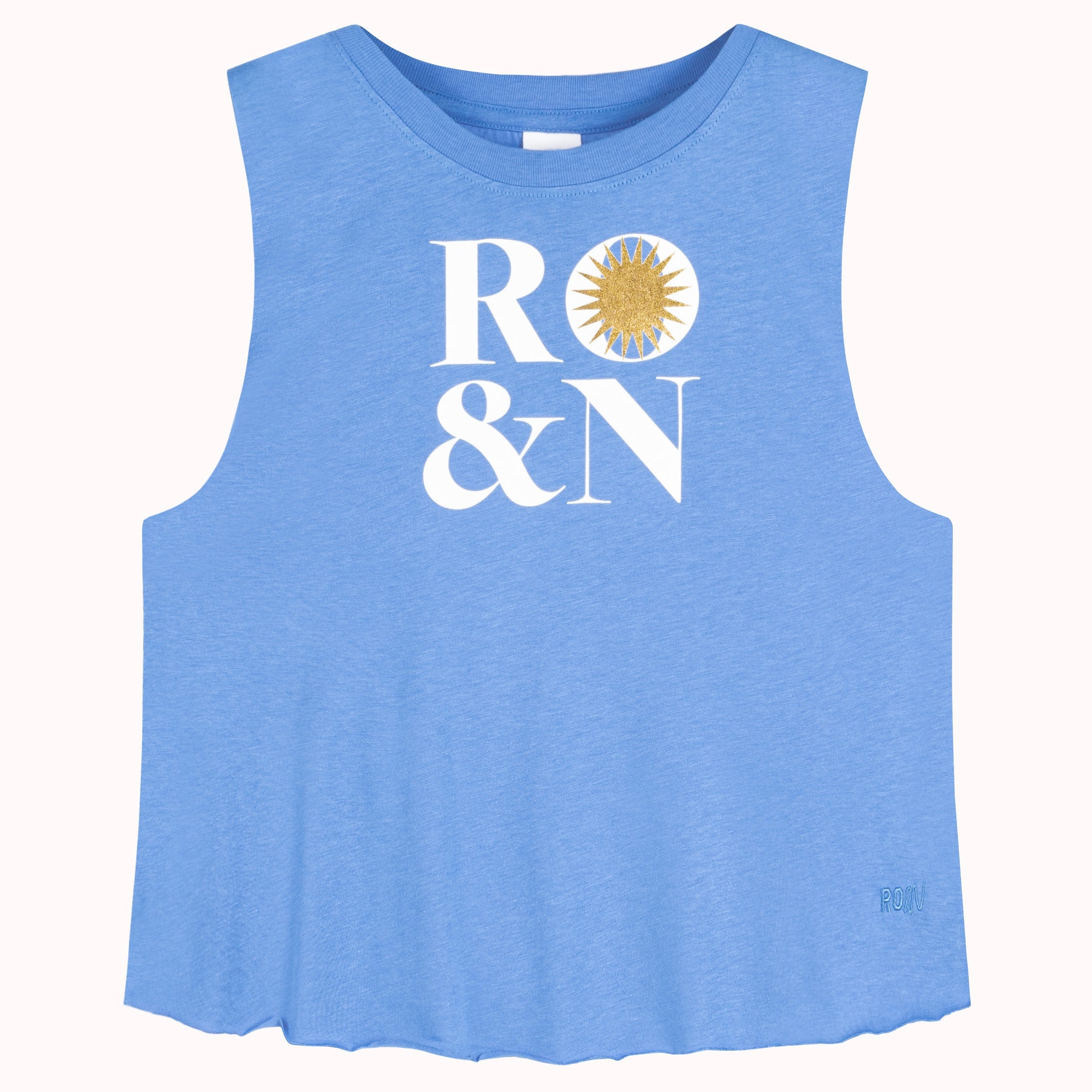 Rock on & Namasté Cropped Top "RO&N" Surf Blue