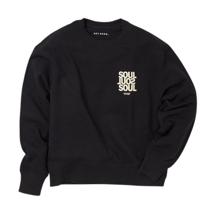 hey soho Sweater "Soul, Soul, Soul" Schwarz