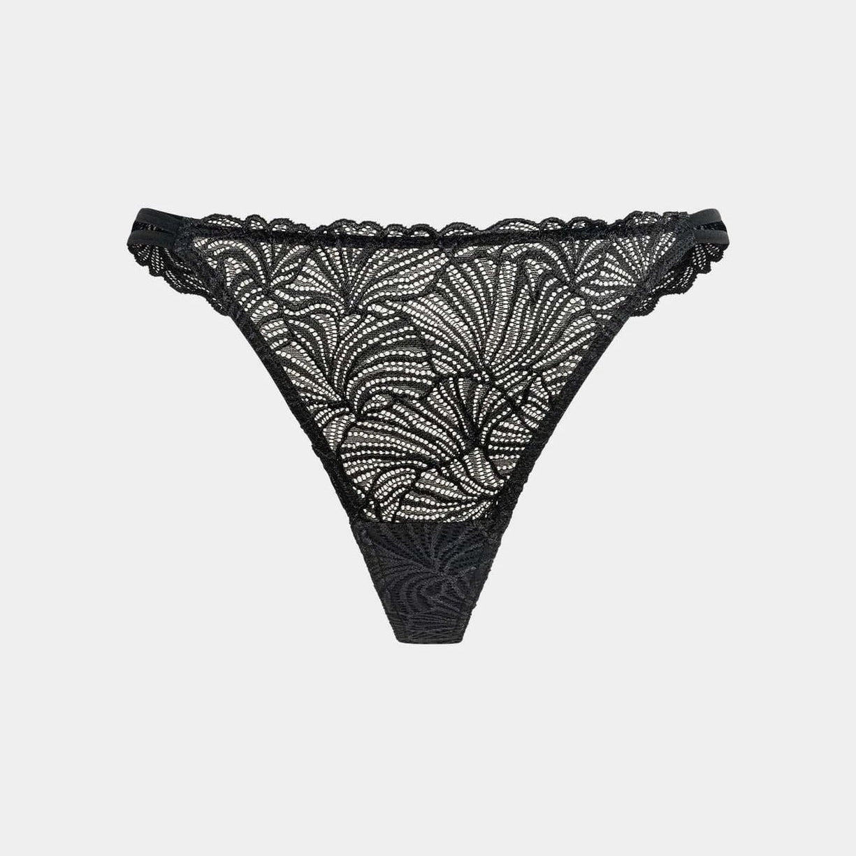 erlich textil String "Fluid Lace" Schwarz