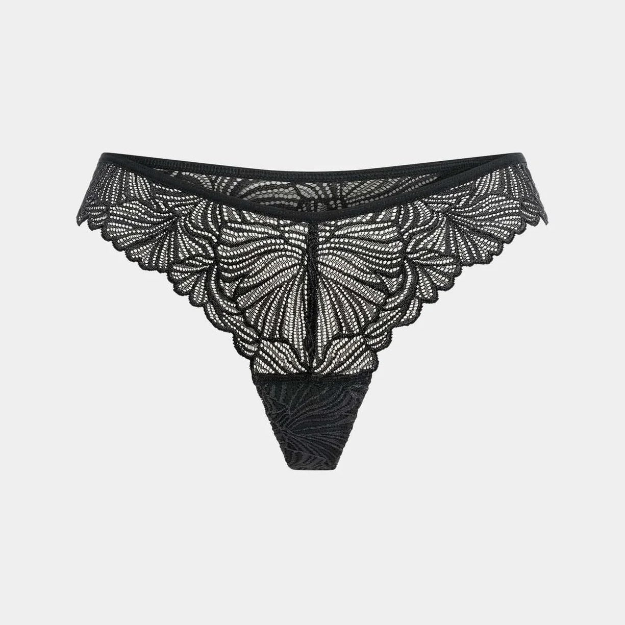 erlich textil Brazil String "Fluid Lace" Schwarz