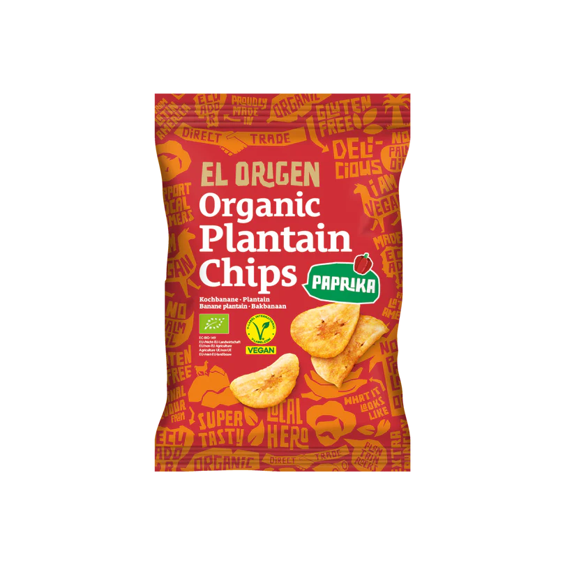 EL ORIGEN Kochbananen Chips "Organic Plantain" mit Paprika 80 g Bio*