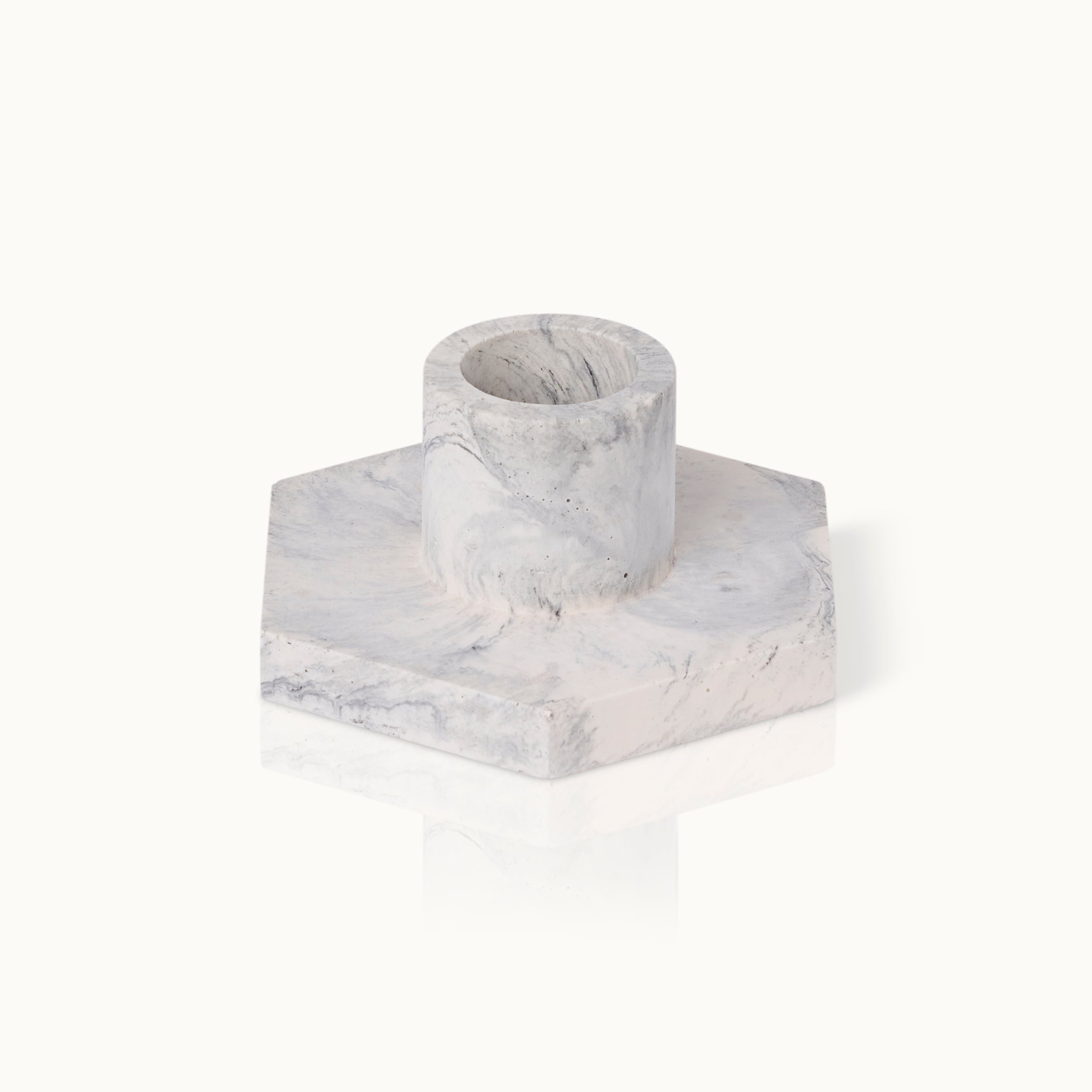 by Vivi Kerzenständer Hexagon Marble