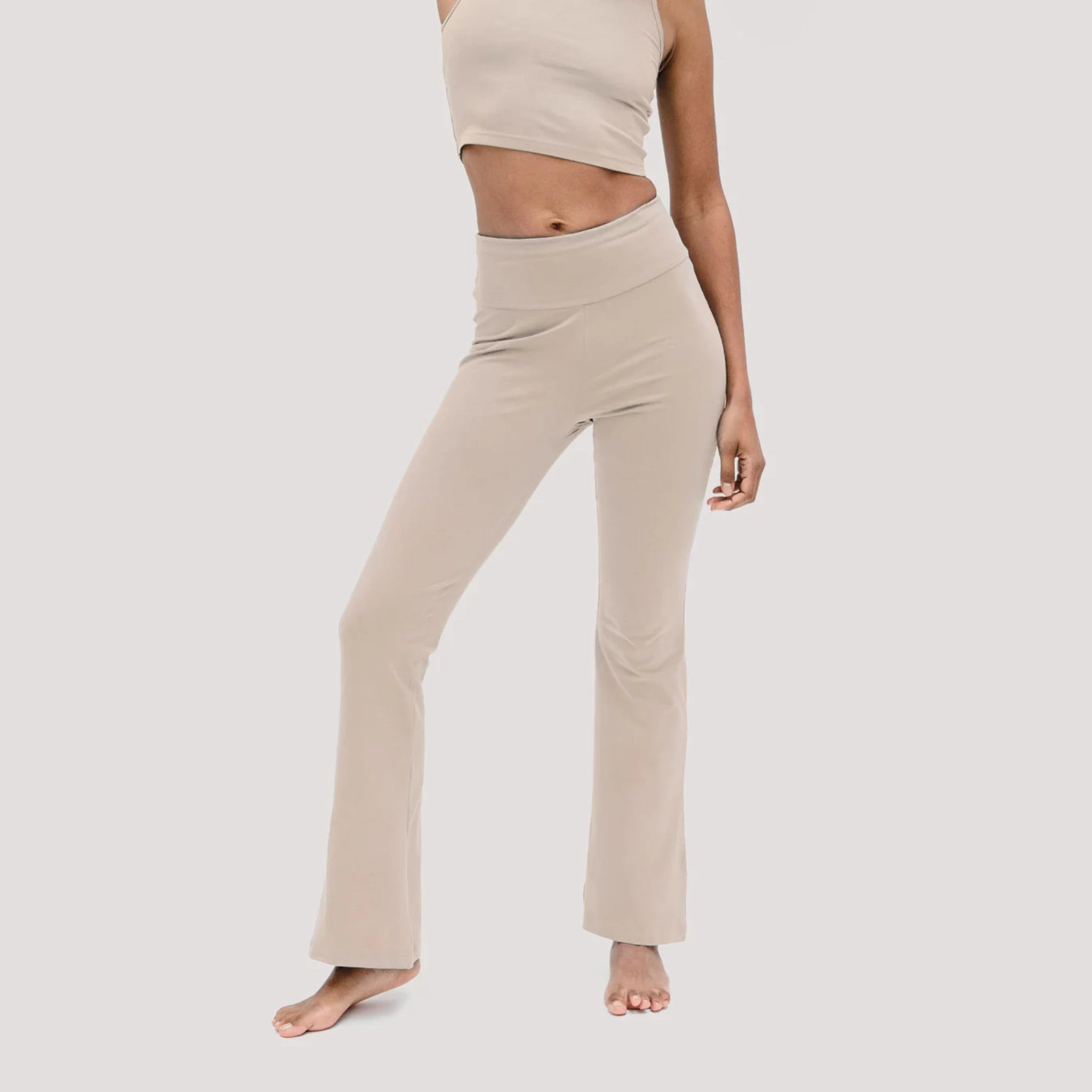Lotuscrafts Womens Flare Pants Light Taupe