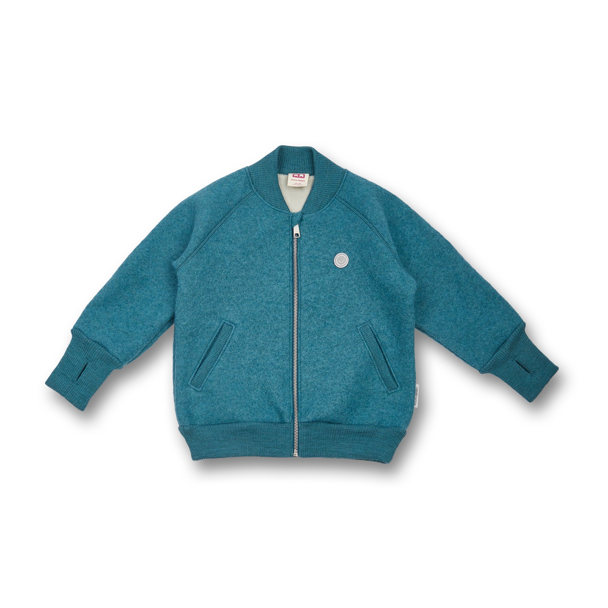 Manitober Kinder Wollwalk Bomber Jacke Petrol