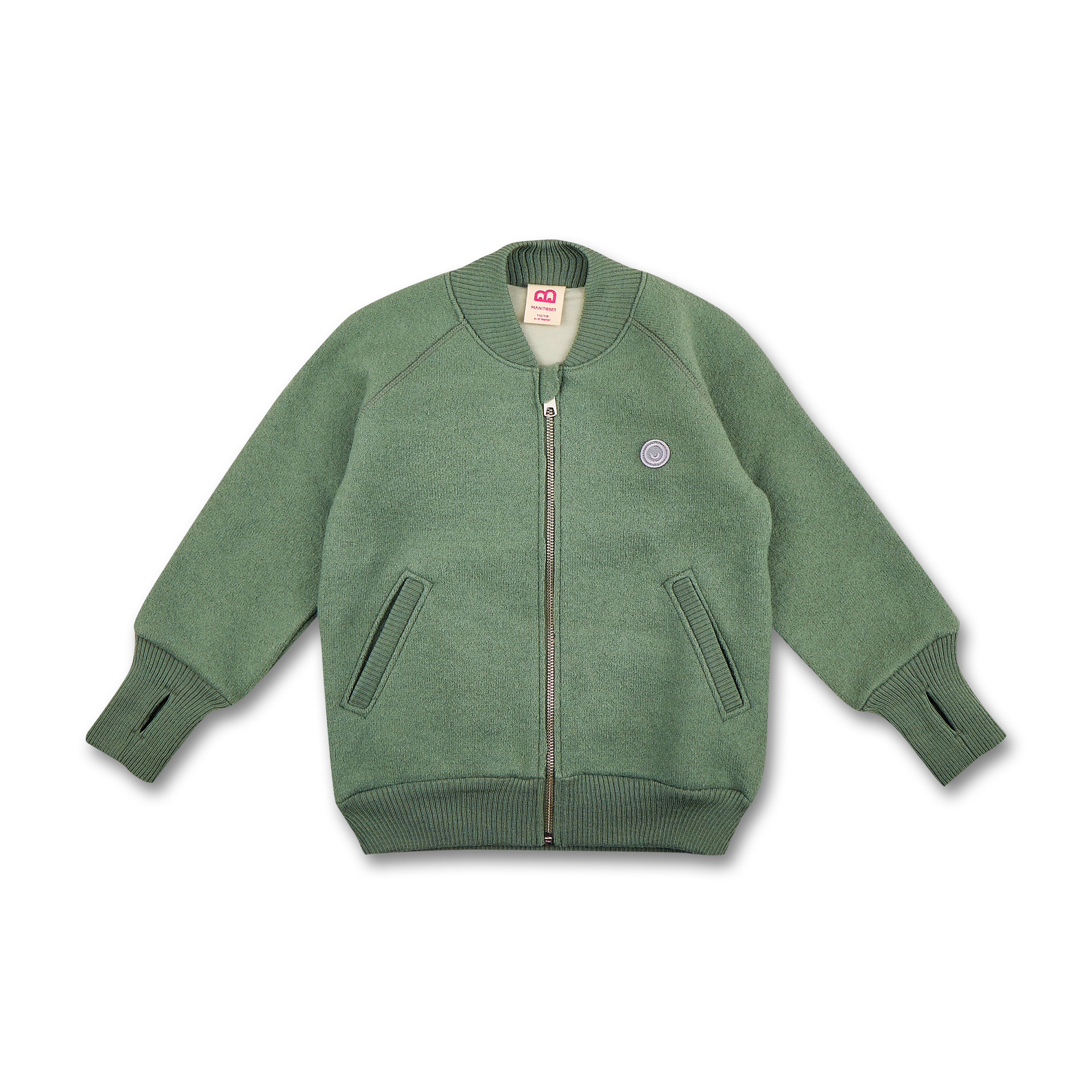 Manitober Kinder Wollwalk Bomber Jacke 98 104 Green