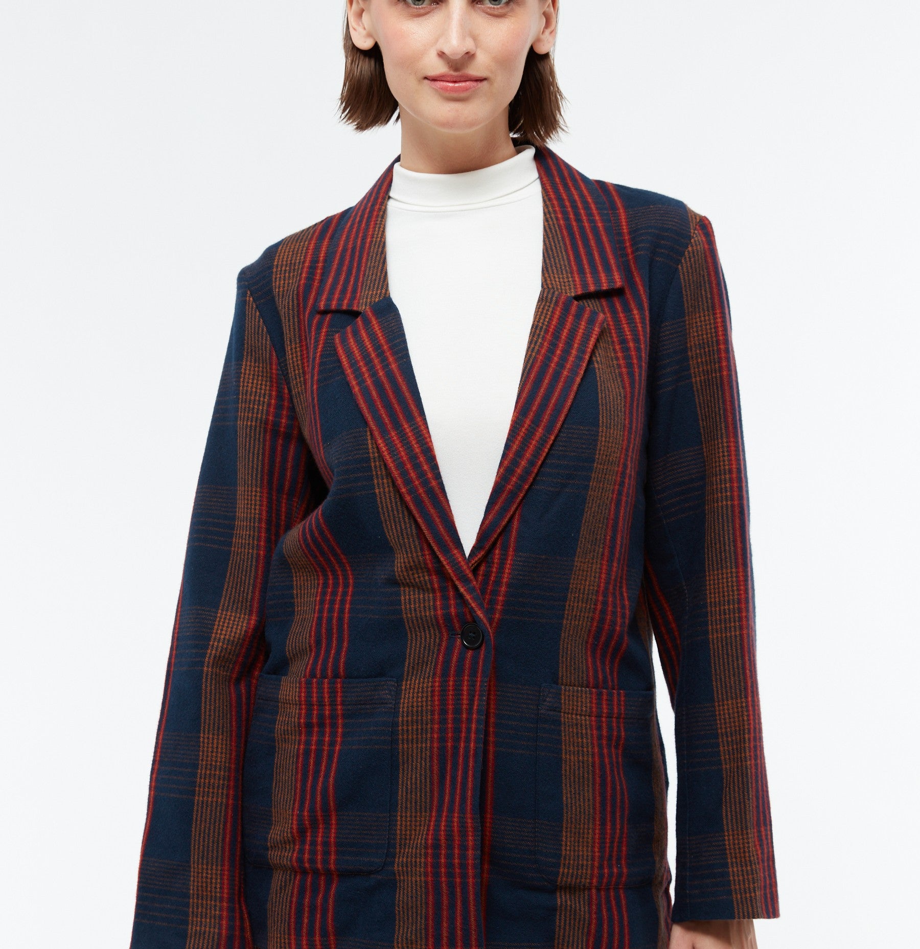 Edith - Blue / Brown / Red (Checked)