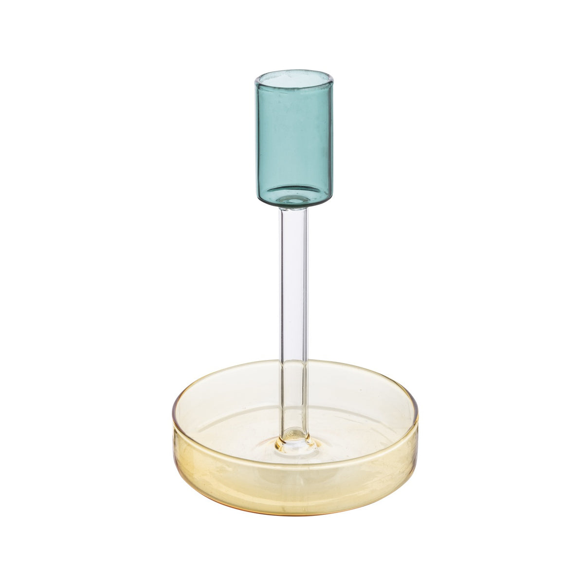 Tranquillo Kerzenhalter aus Glas "RAIINBOW" Grün, lang (14 cm)