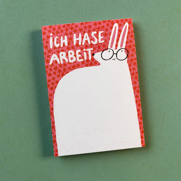 Slingashop Notizblock Ich Hase Arbeit