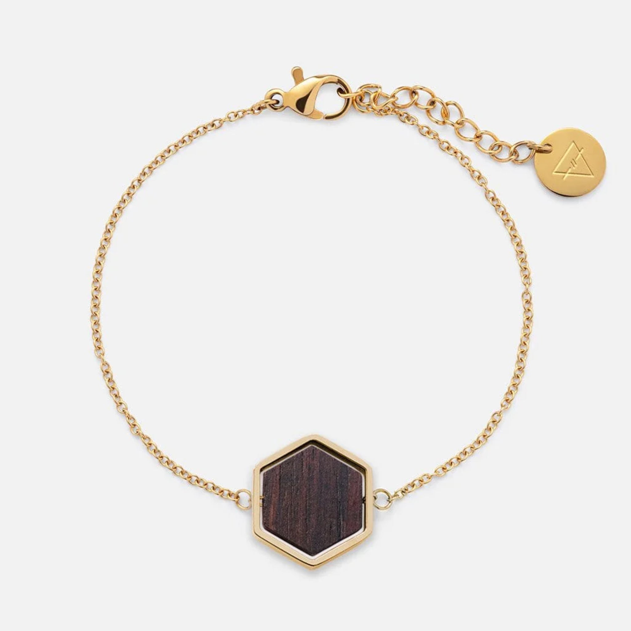 KERBHOLZ Armband "HEXA BRACELET" Sandalwood Shiny Gold