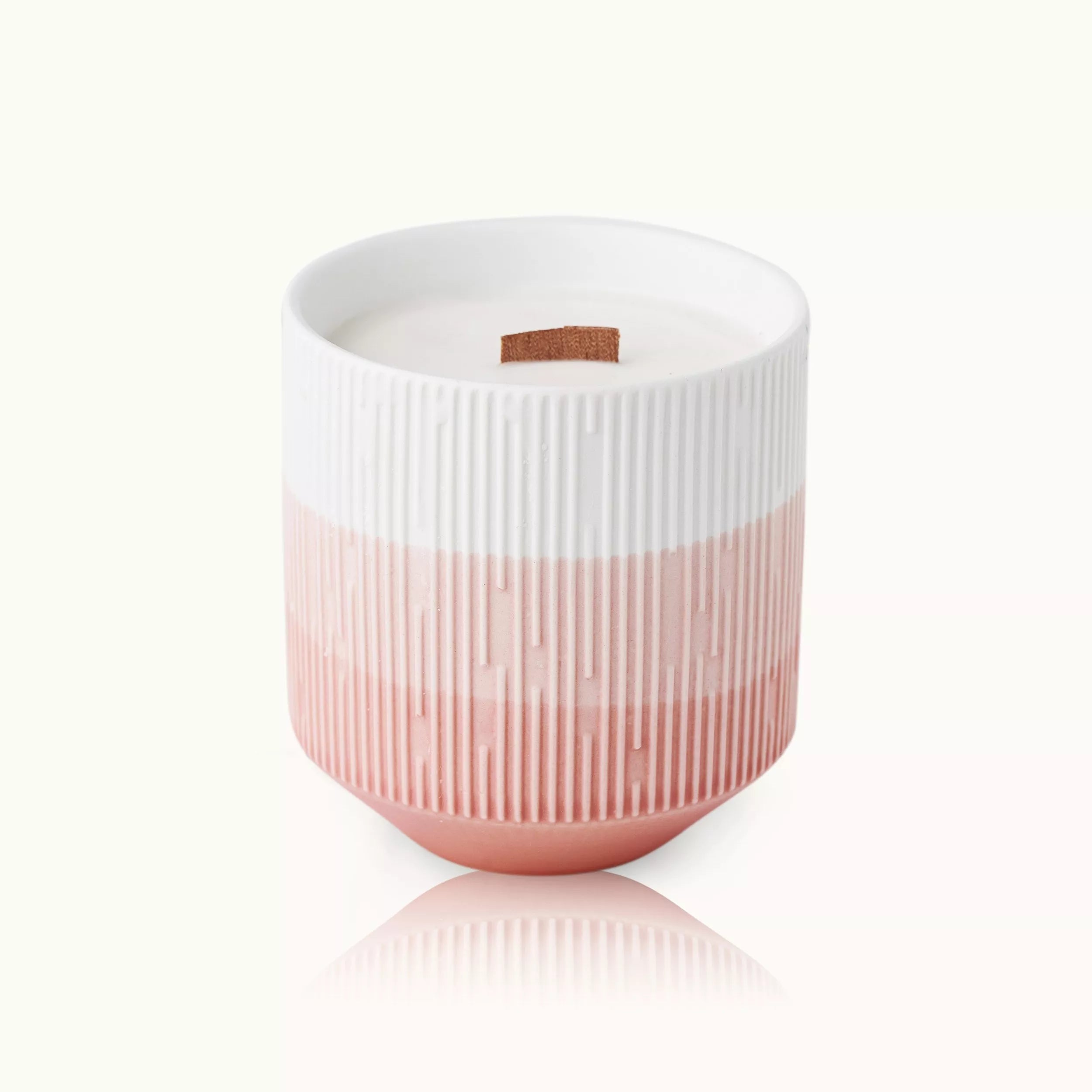 by Vivi Statementkerze Kerze im Glas - Holzdocht Rose 9x9x9.8 cm