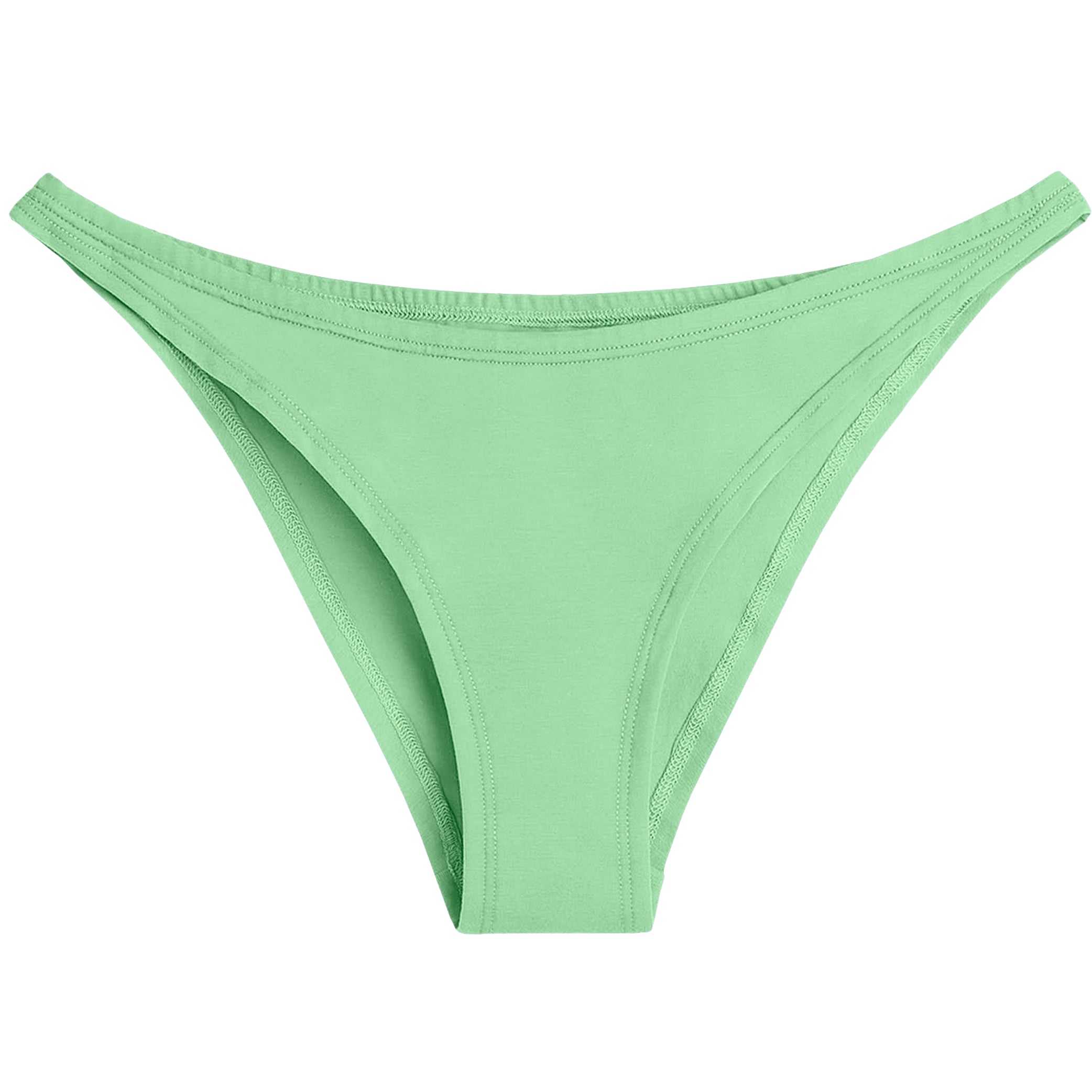 Grüne Damenunterhose aus Baumwollstoff, schlichtes Design mit elastischem Bund.