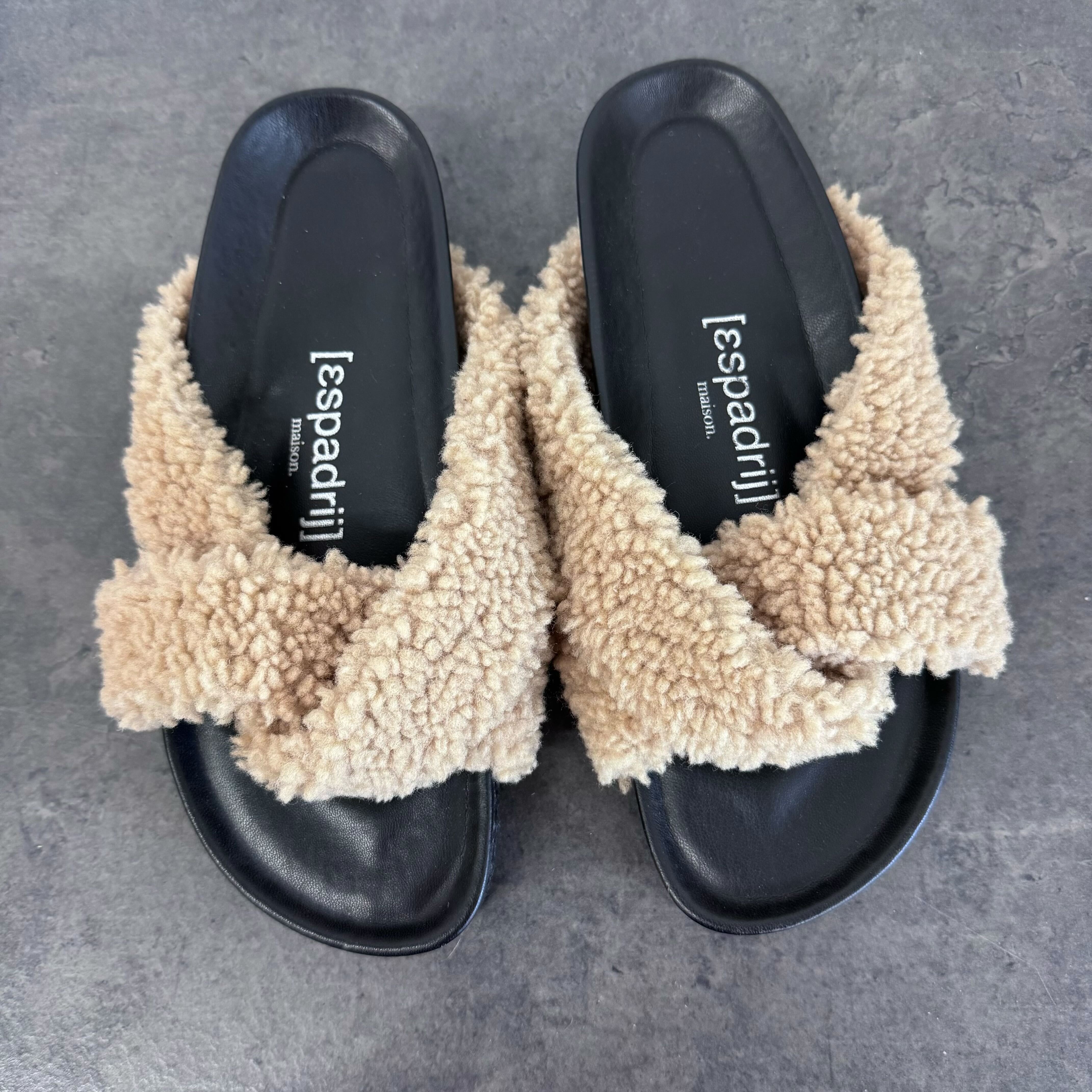 Espadrij l´originale Sandalette "CLAQUETTE FURRY" 39 Braun