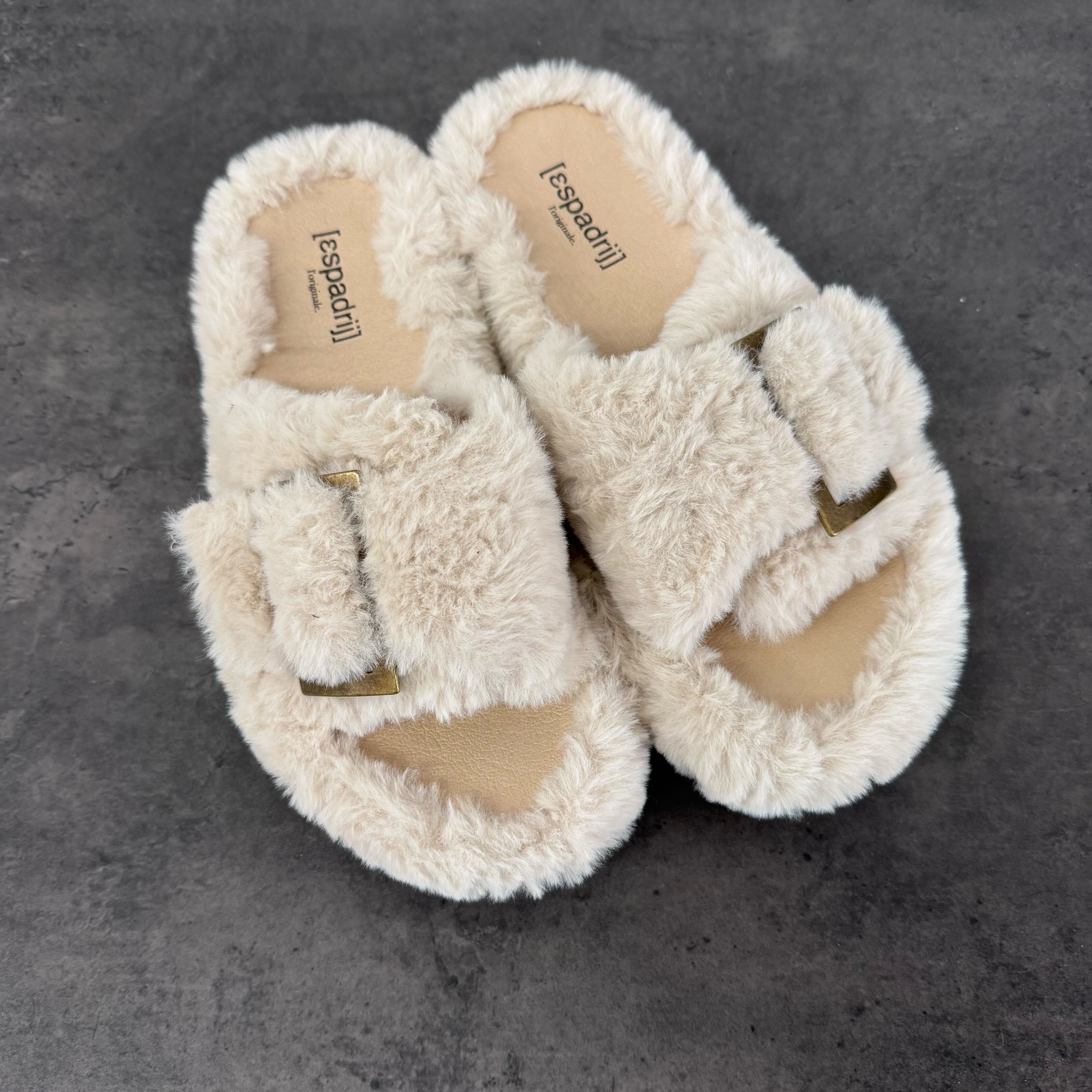 Espadrij l´originale Hausschuh "CLAQUETTE FUZZY ONE" 38 Beige