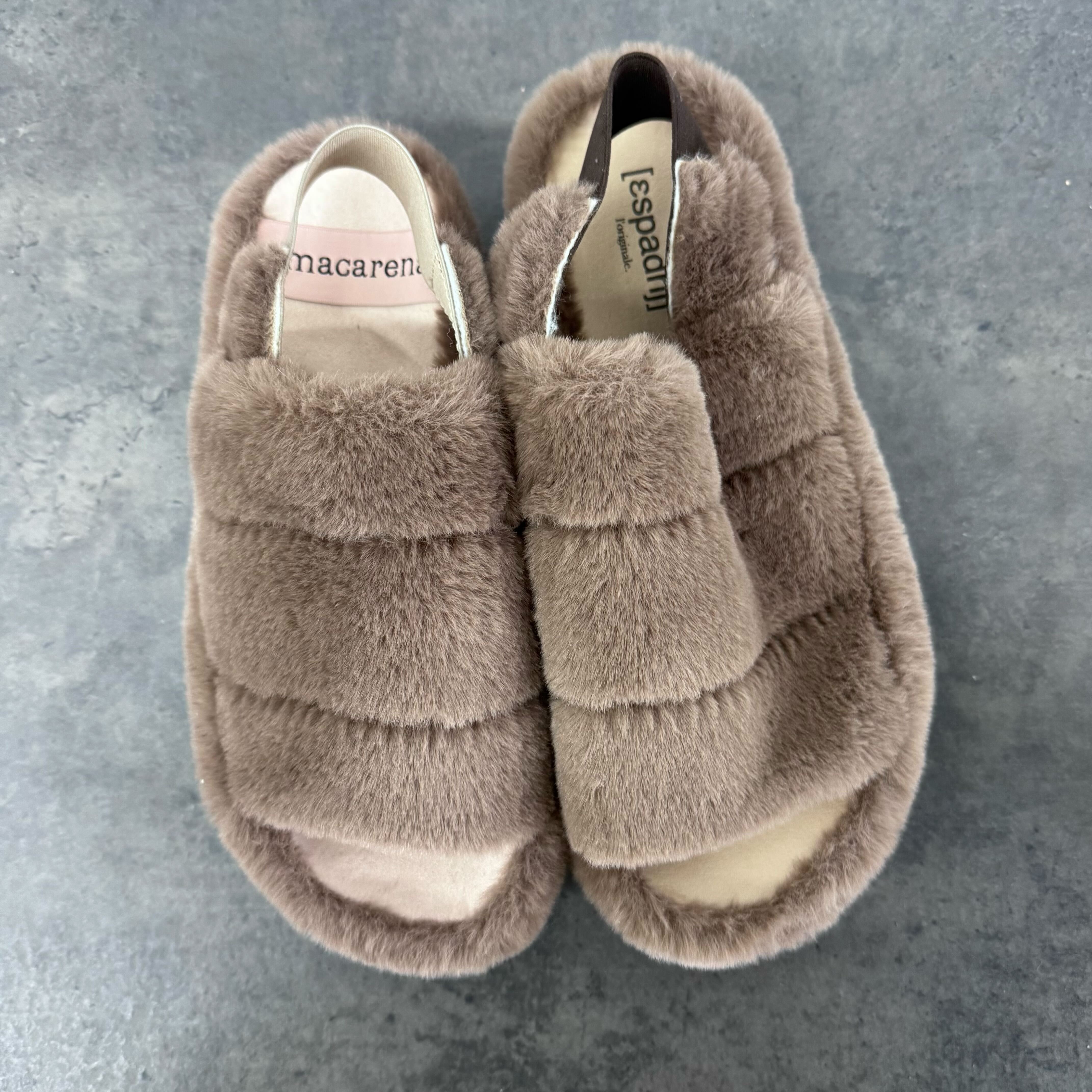 Espadrij l´originale Hausschuh "ELASTIQUE FURRY" 39 Braun