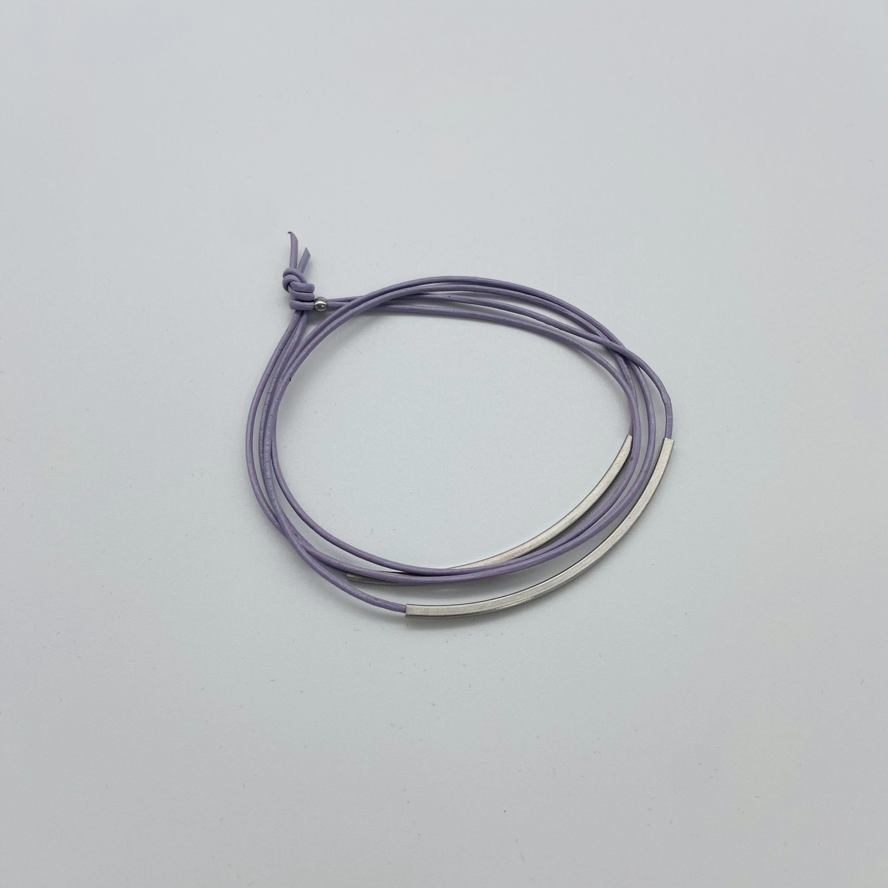 pikfine Lederarmband "Tingval" Lila Silber