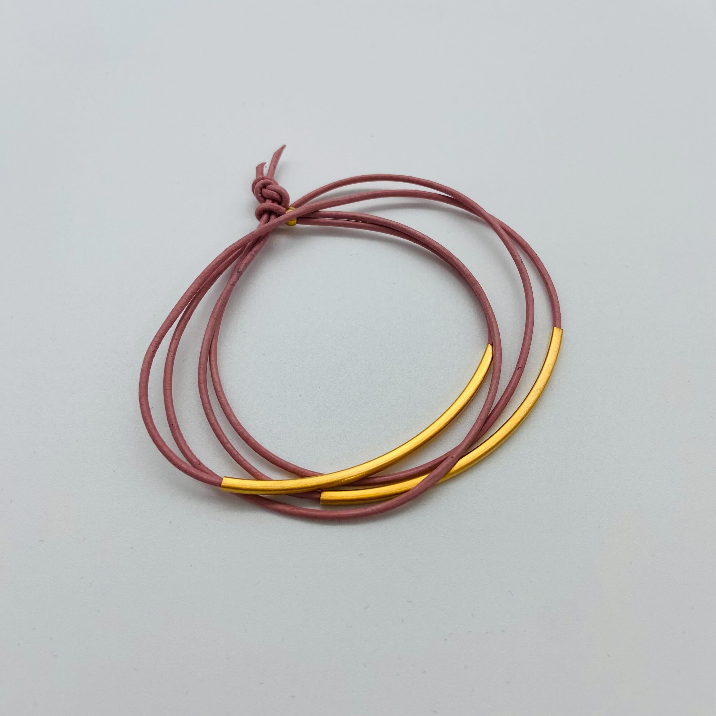pikfine Lederarmband "Tingval" Rosa Gold