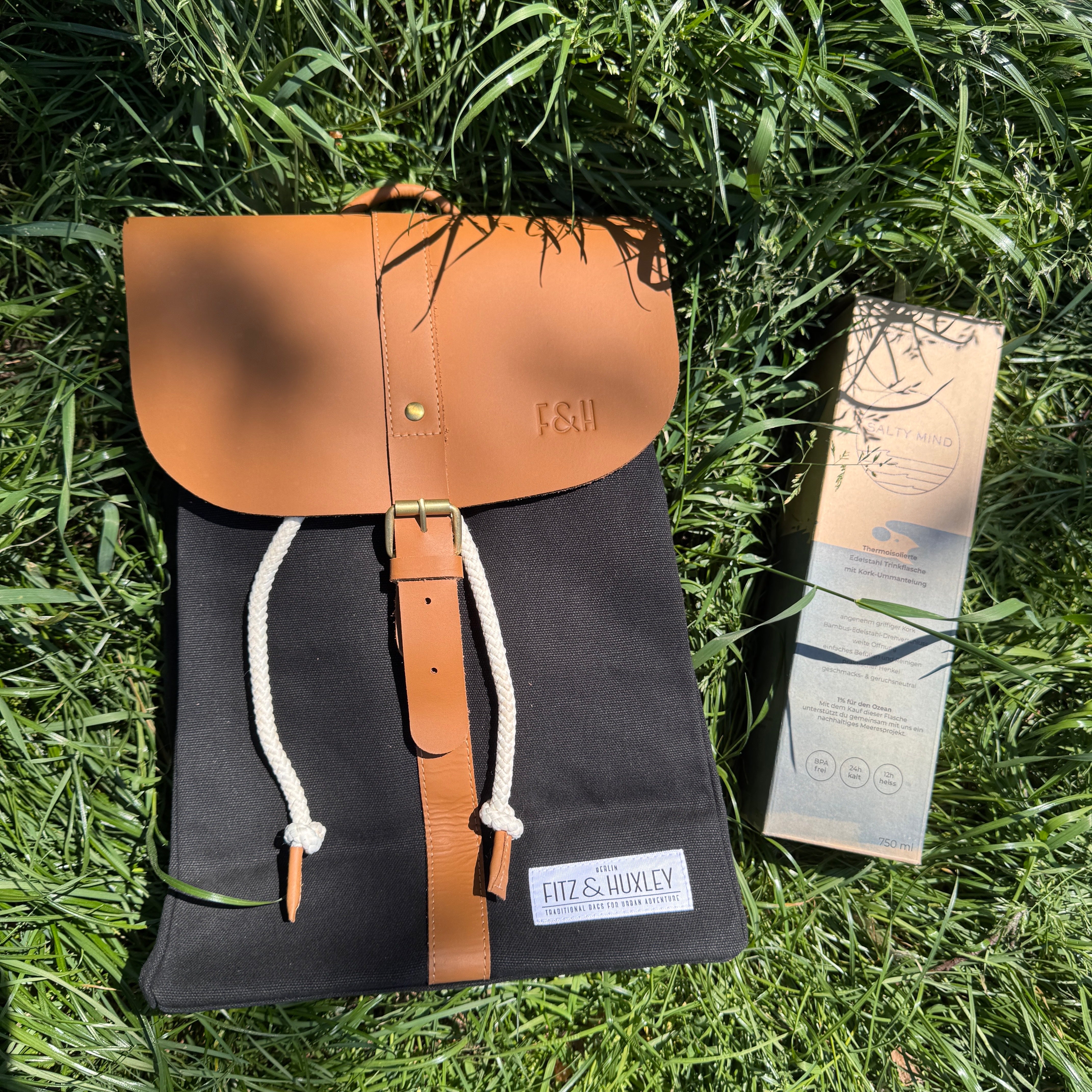 Mystery Unperfekt Rucksack "Let´s travel" Charcoal