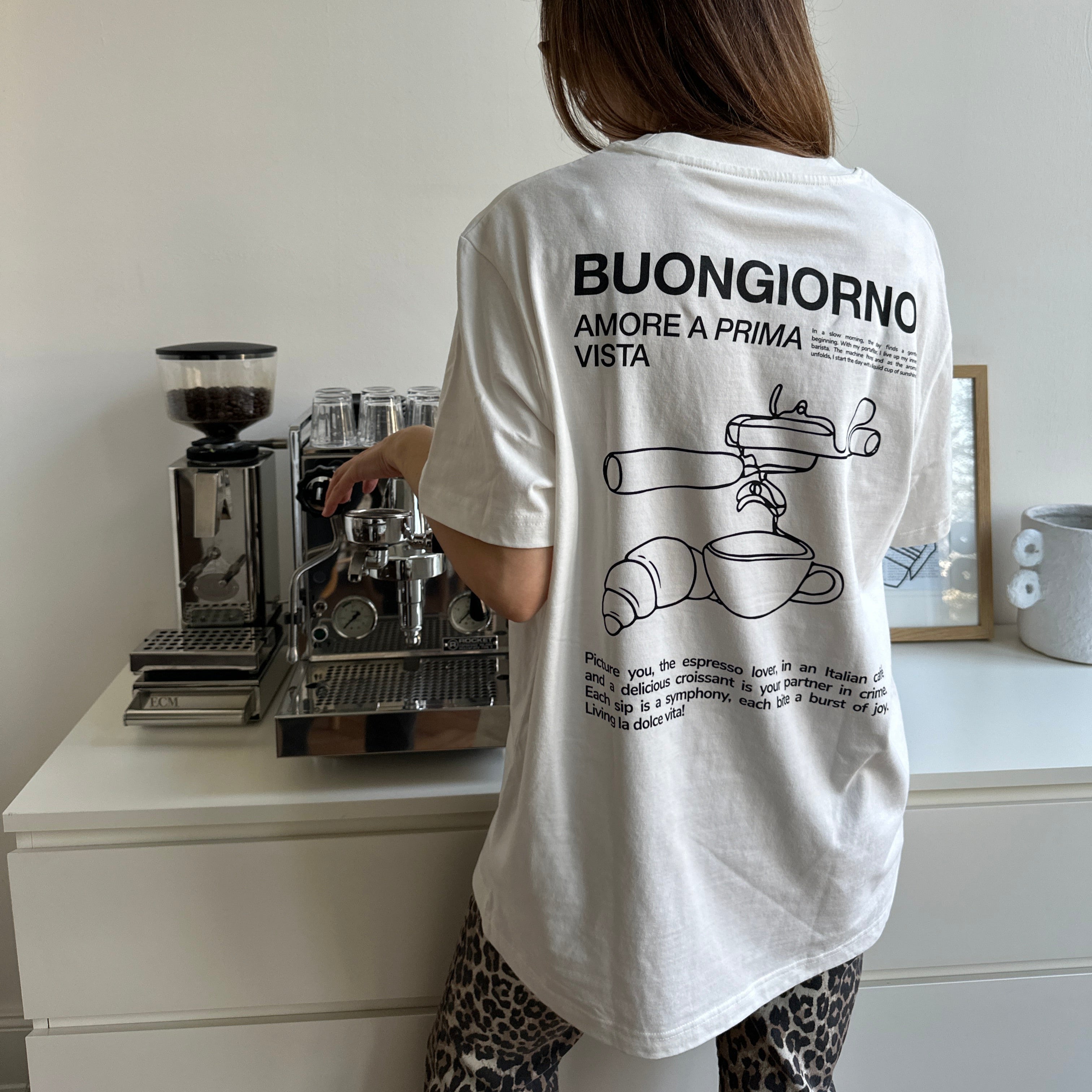 hey soho T-Shirt "Buongiorno" Weiß Schwarz