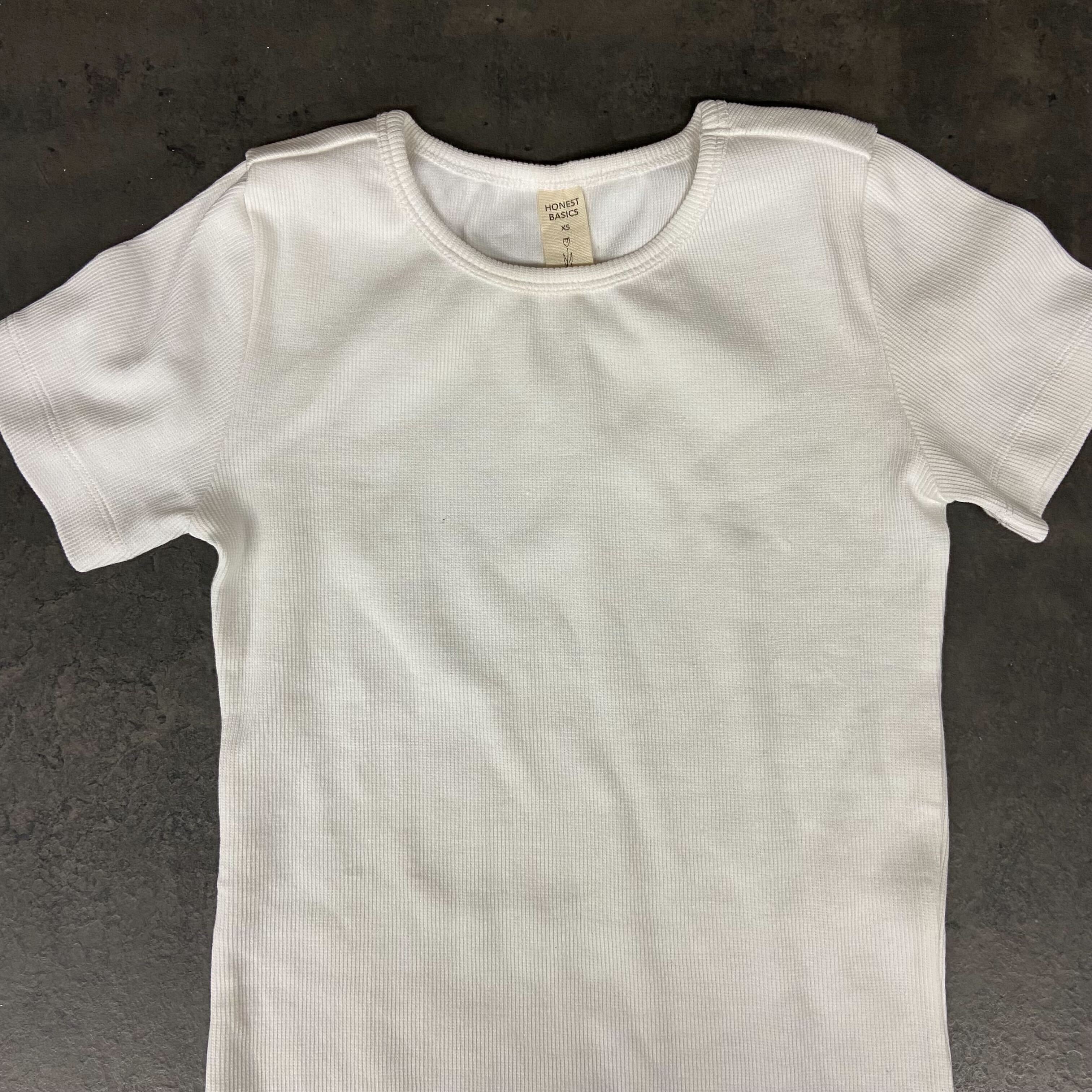 Honest Basics Unisex Rib T-Shirt - Dritte Wahl XS Weiß