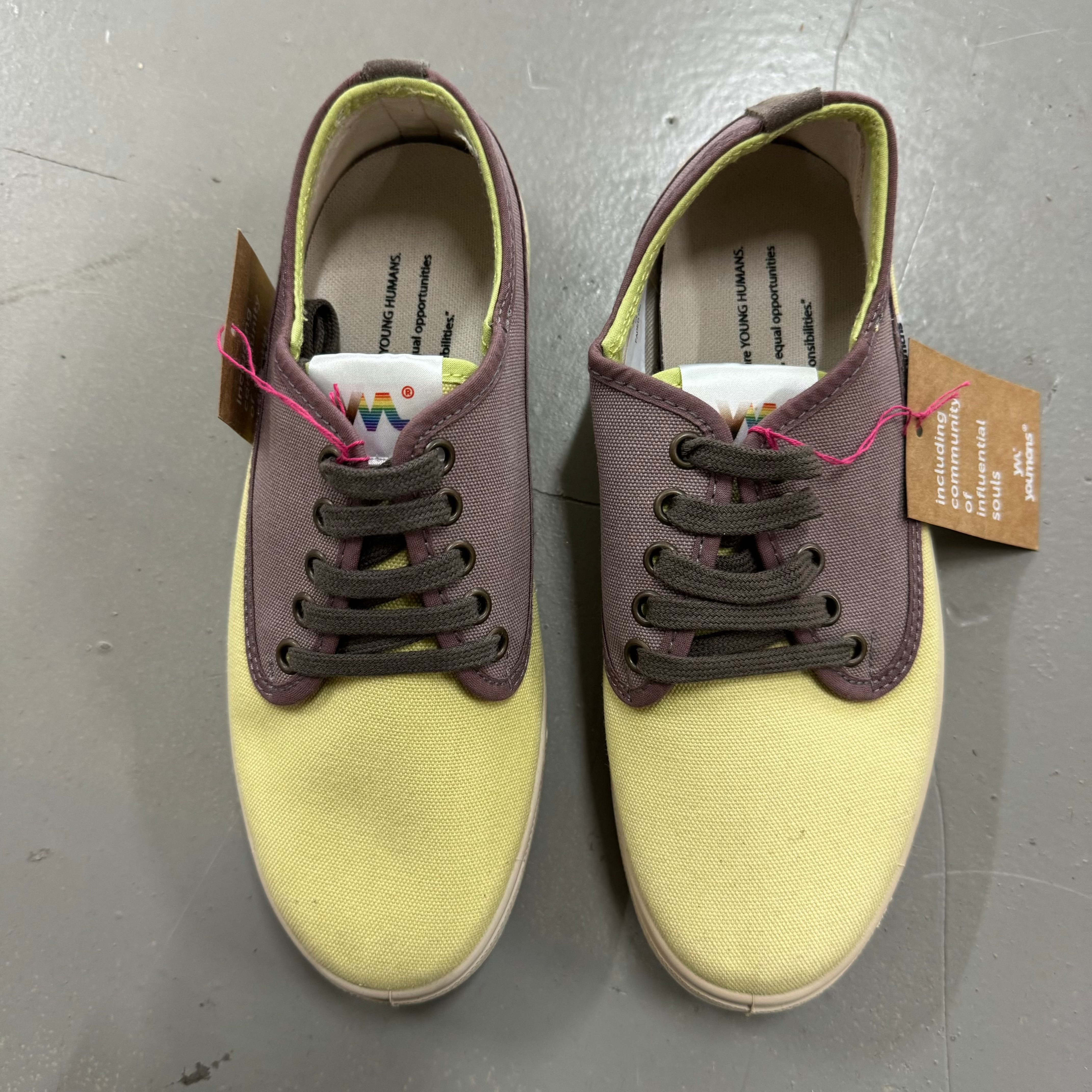 Youmans Unisex Canvas Sneaker "Coquina" - Gelb-Braun - Dritte Wahl