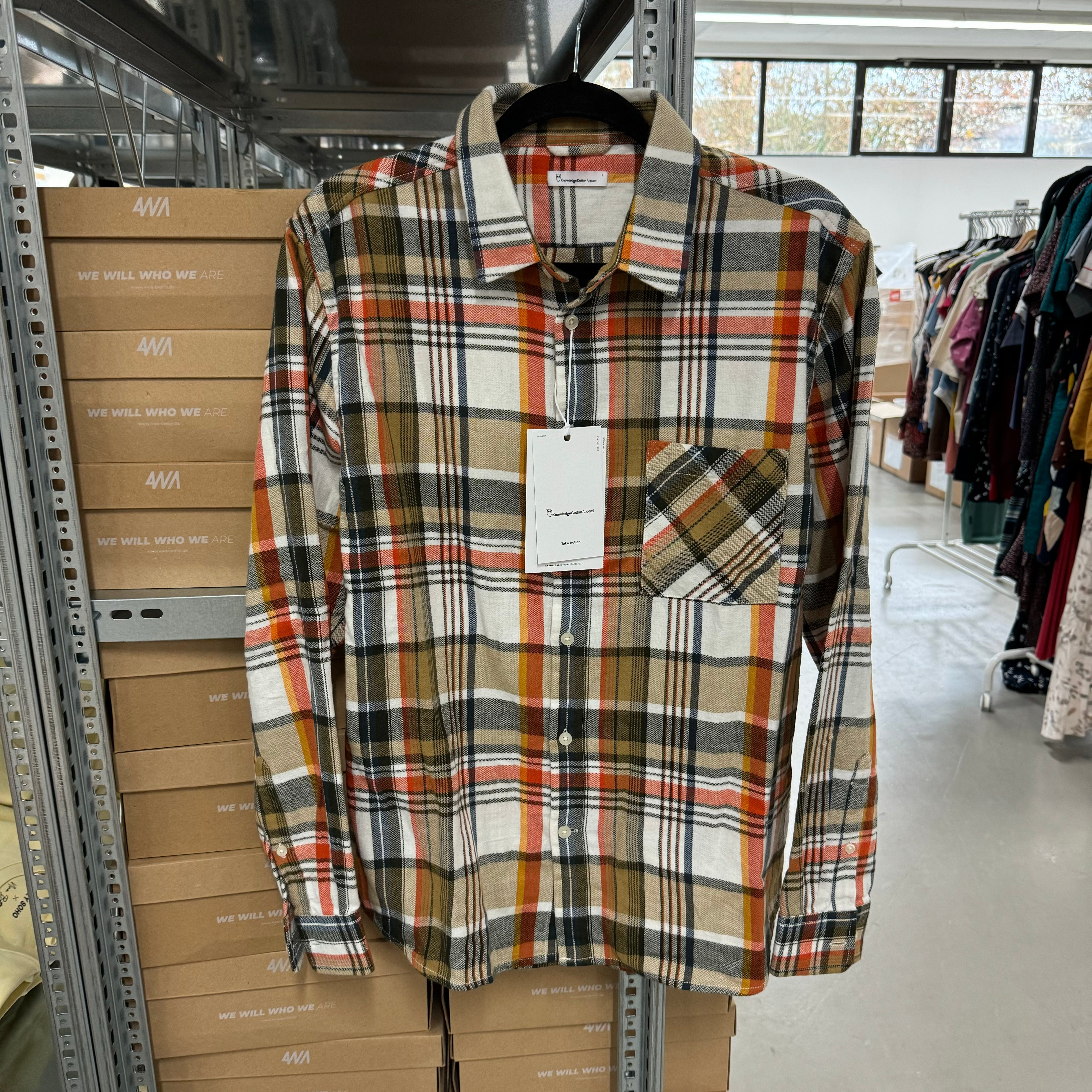 KnowledgeCotton Herren Hemd - Kariert / L