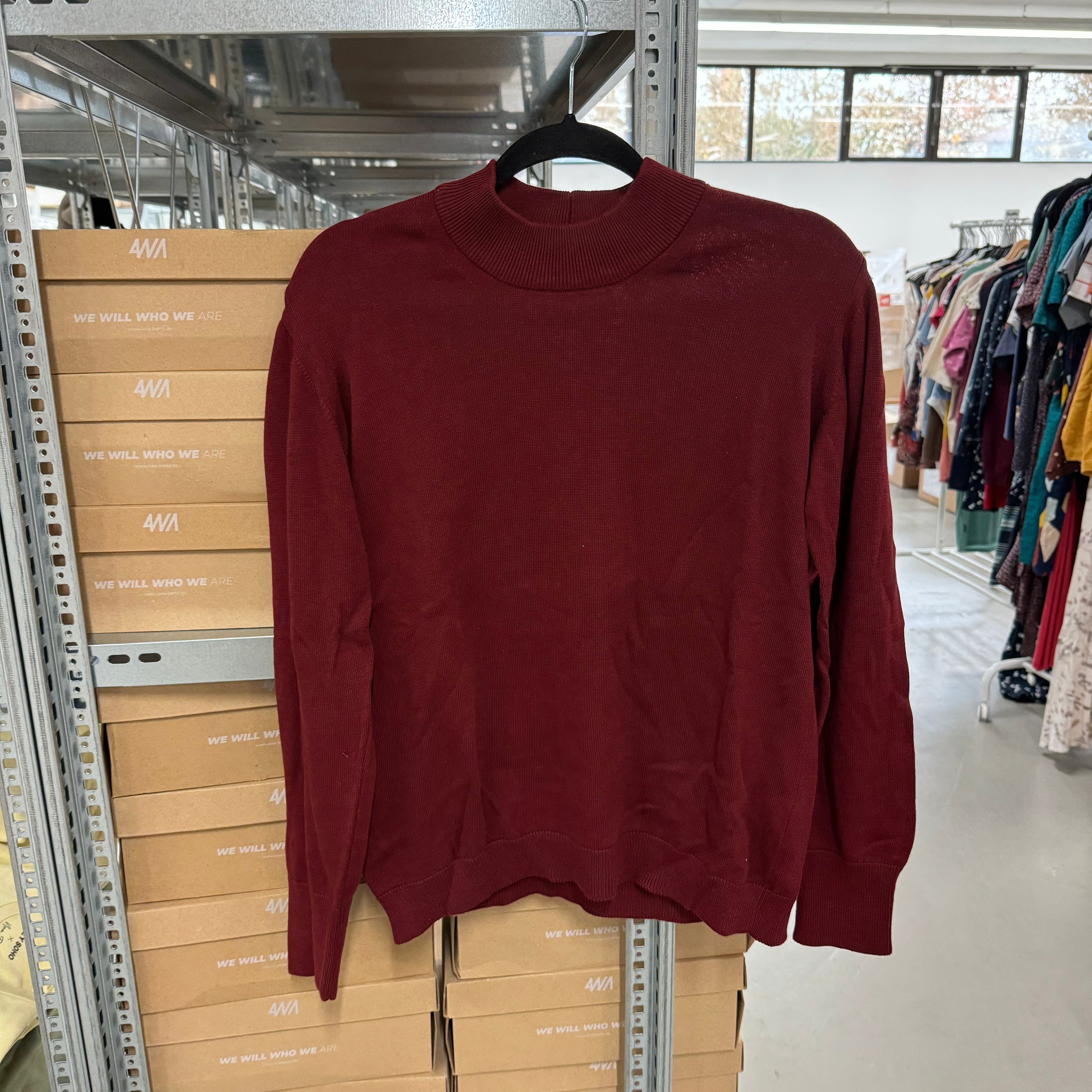 MELAWEAR Pullover mit Stehkragen "SADA" - Weinrot / XL