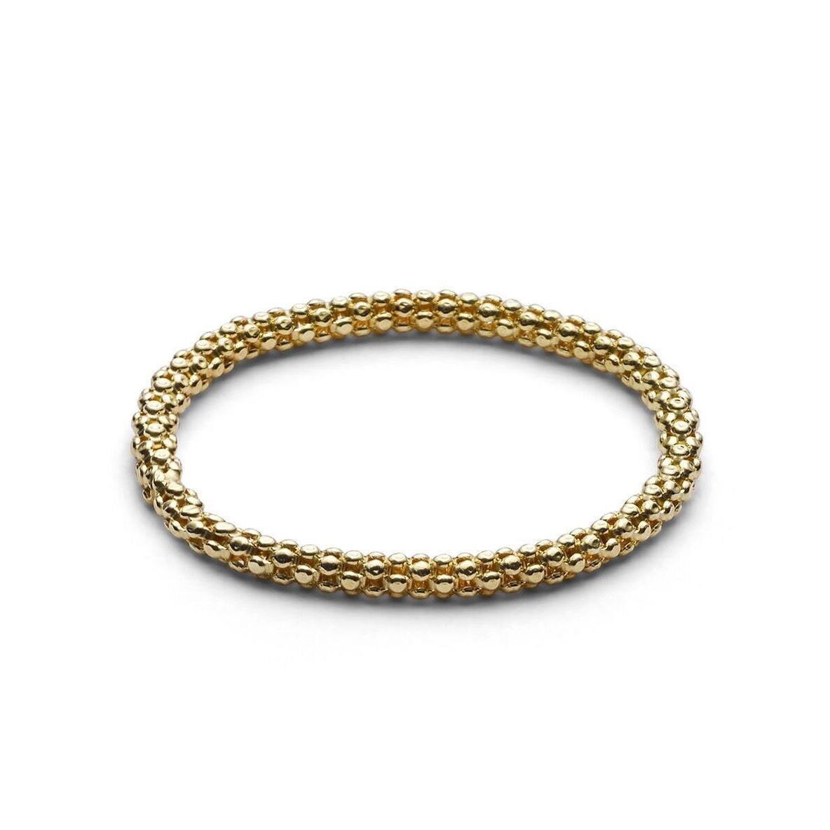 Goldener Armbandreifen mit kleinen, glänzenden Perlen, die eng beieinander angeordnet sind.