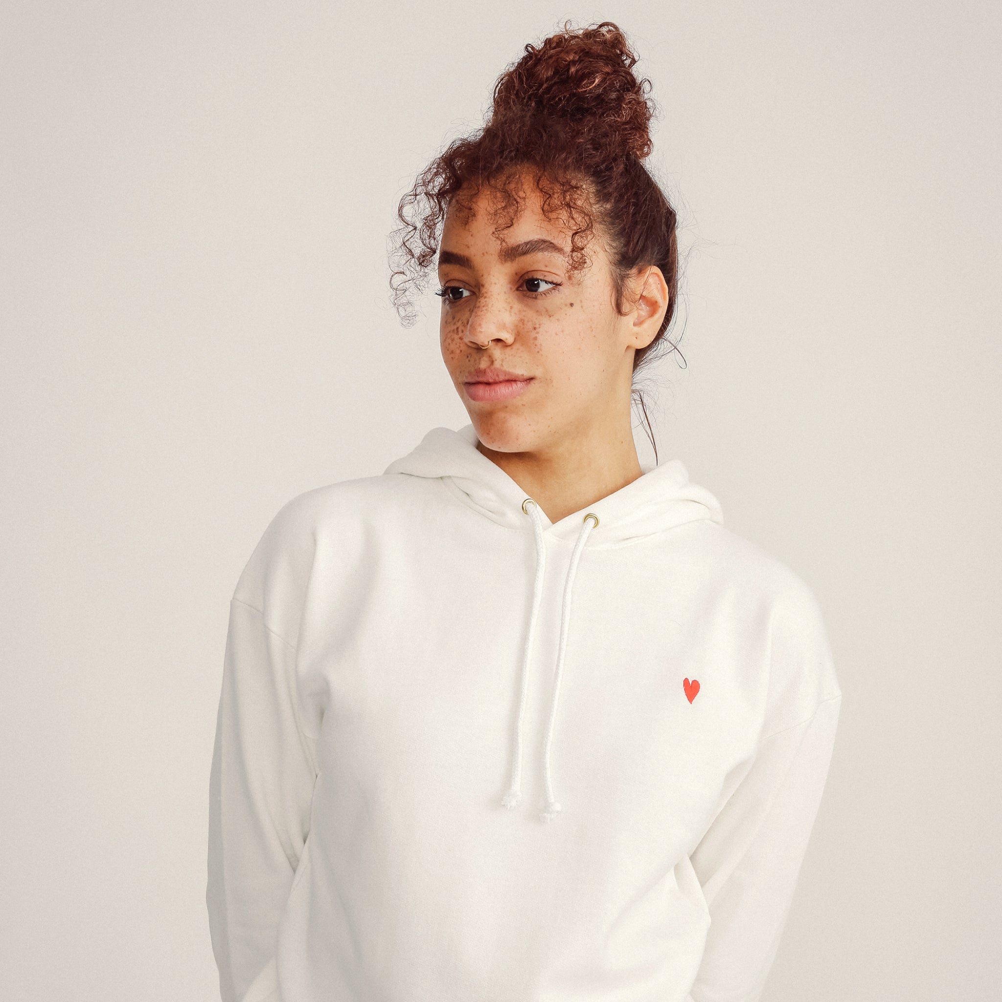 Jutelaune Hoodie "Heart" Ivory