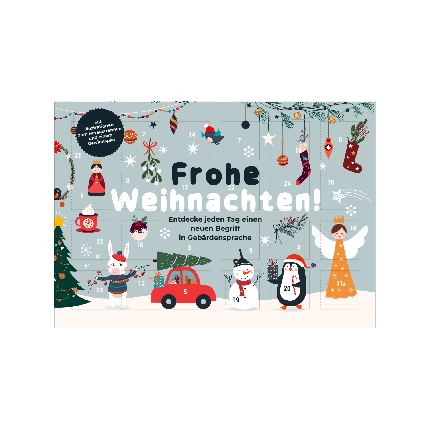 Kleine Daumen Adventskalender mit Gebärdensprache