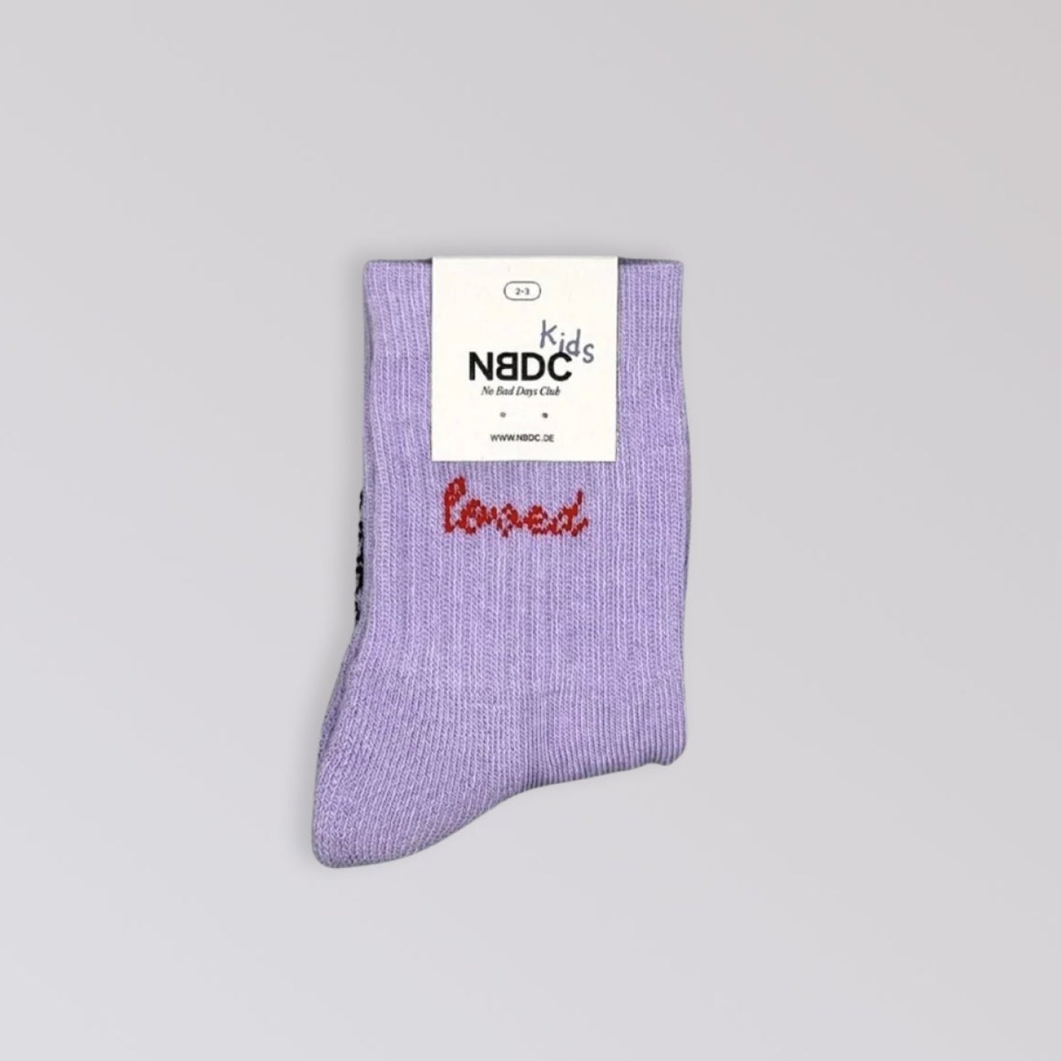 No Bad Days Club Baby/Kids Socken "LOVED" 2-3 Jahre Lavender Rot