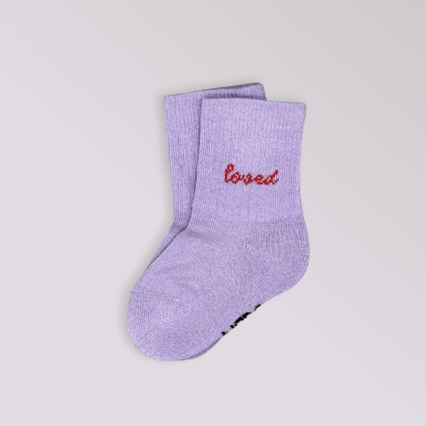 No Bad Days Club Baby/Kids Socken "LOVED" 1-2 Jahre Lavender Rot