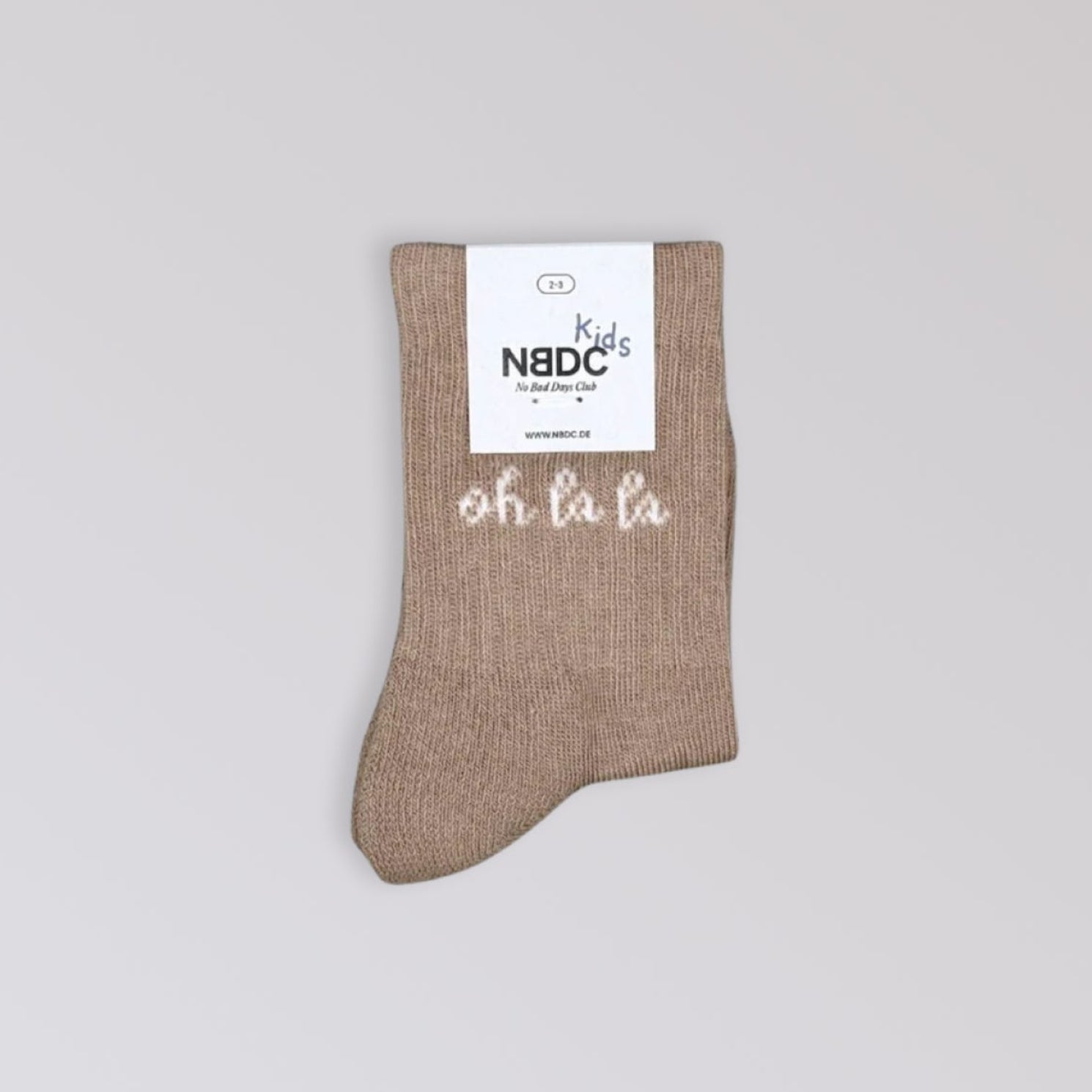 No Bad Days Club Baby/Kids Socken "OH LA LA" 1-2 Jahre Beige Weiss