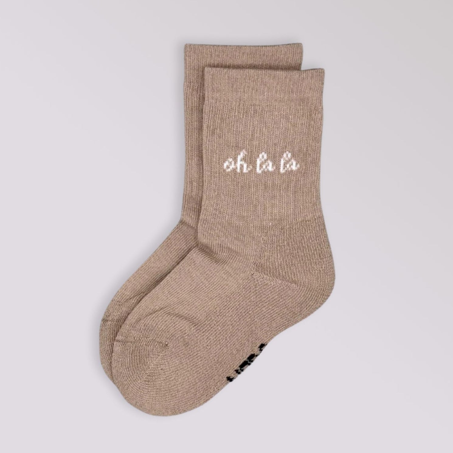 No Bad Days Club Baby/Kids Socken "OH LA LA" Beige Weiss