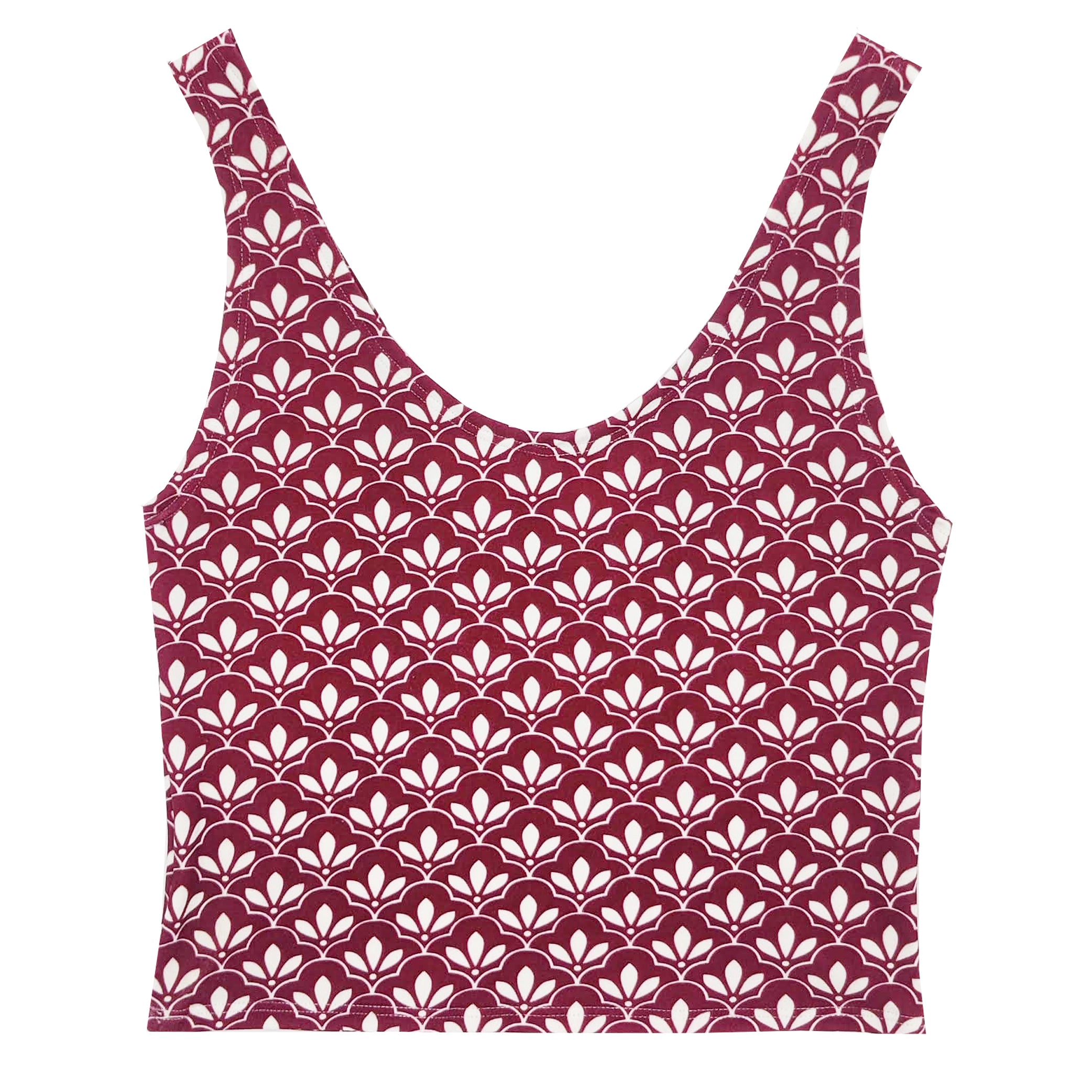 Tizz & Tonic "MICROMODAL" Crop Tank Top L XL Lotus