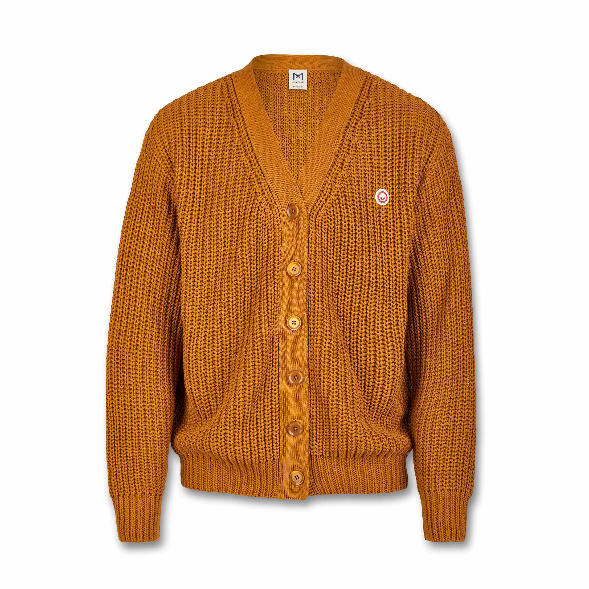 Manitober Unisex Oversize Strickjacke Senfgelb