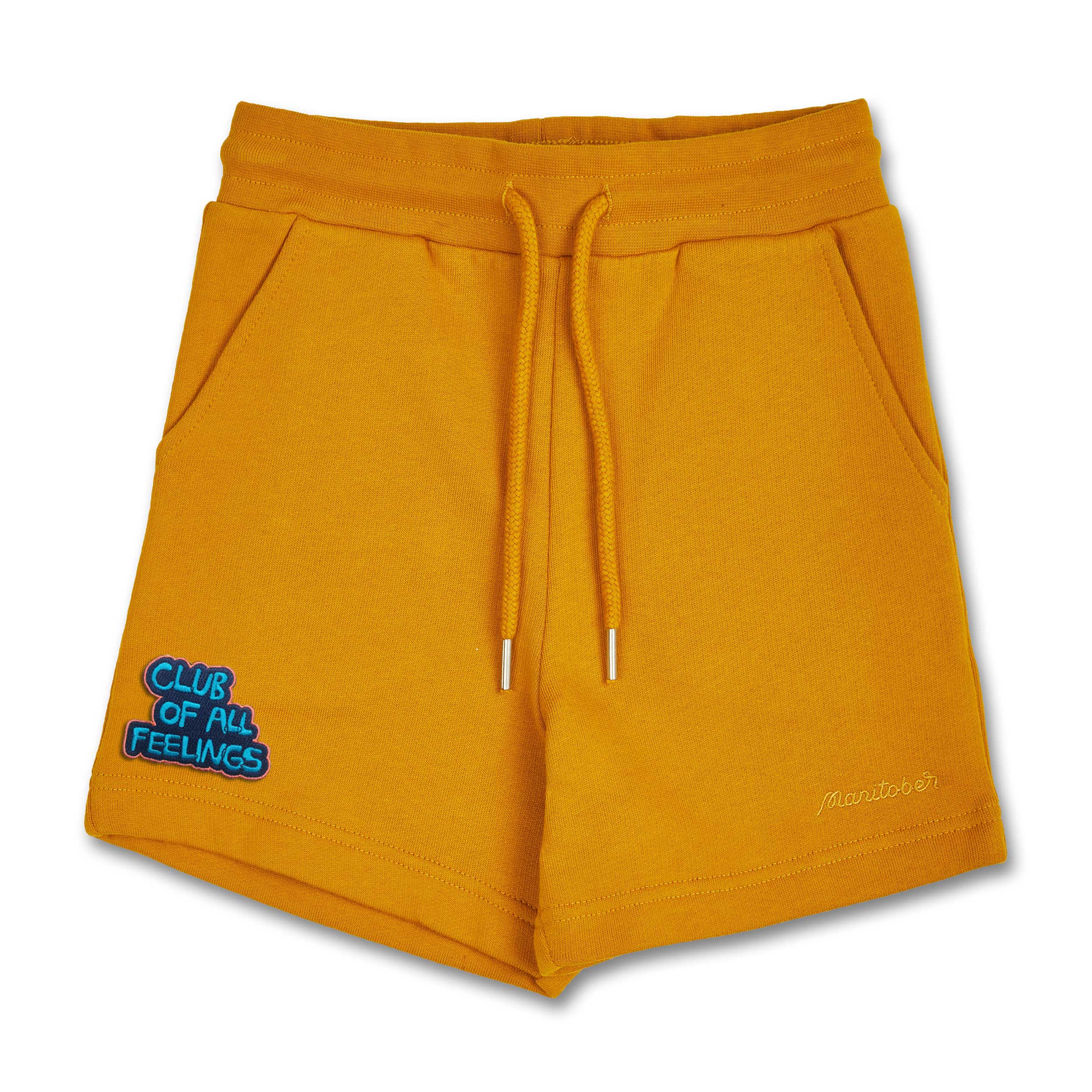 Manitober Kinder Sweatshorts "CLUB OF ALL FEELINGS" Senfgelb
