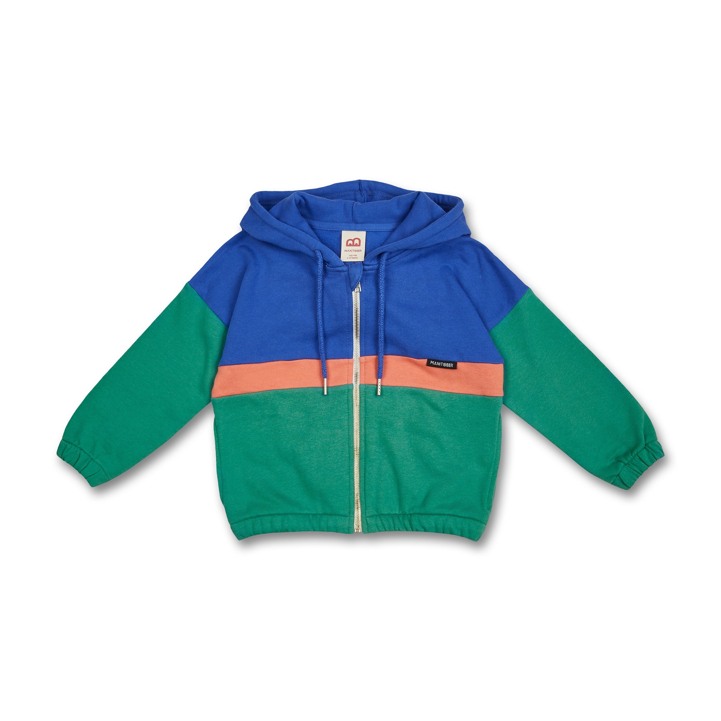 Manitober Kinder Sweatjacke "Cut & New" 158 XS Blue Peach Green