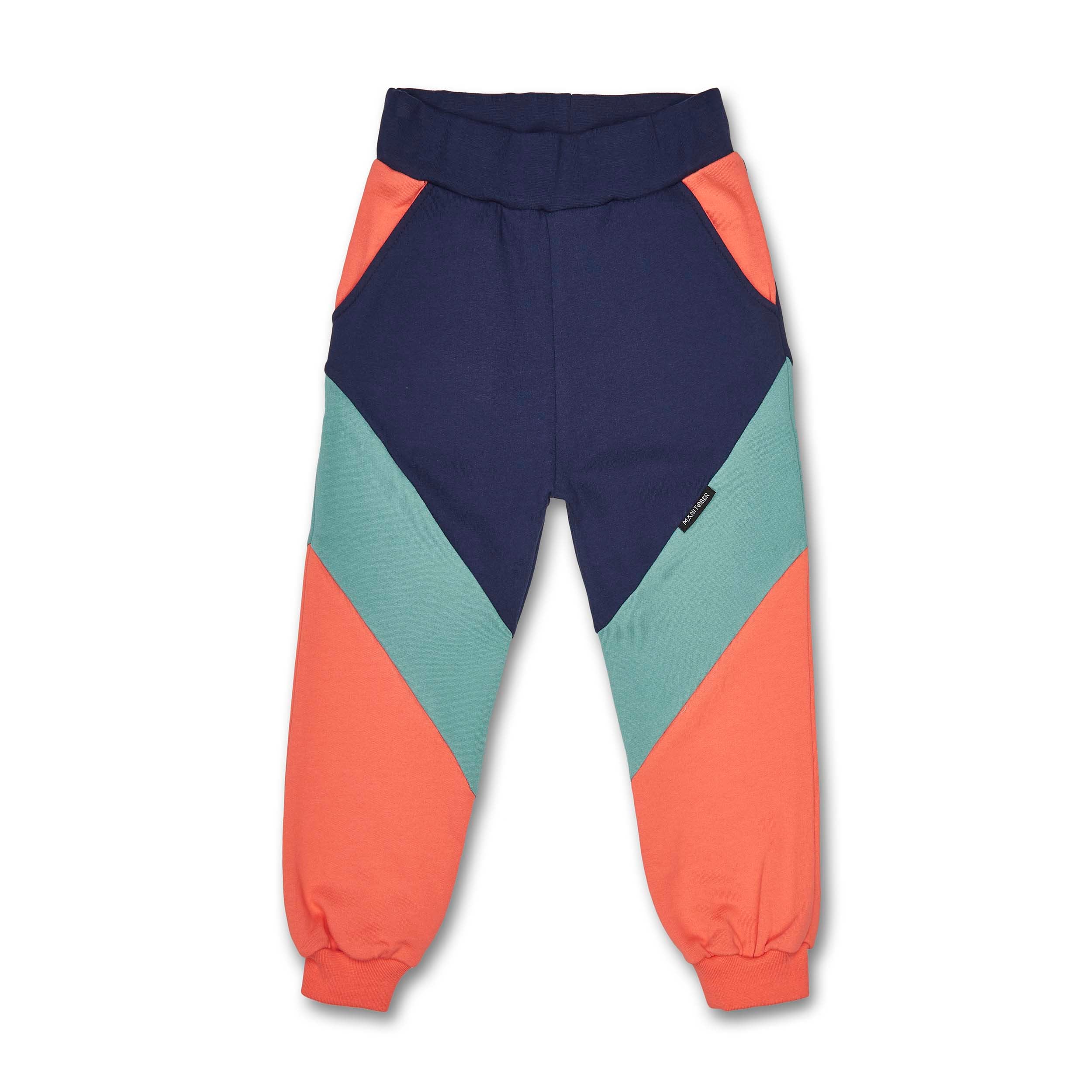 Manitober Kinder Jogginghose "Cut & Sew" 86 92 Coral Mint Navy