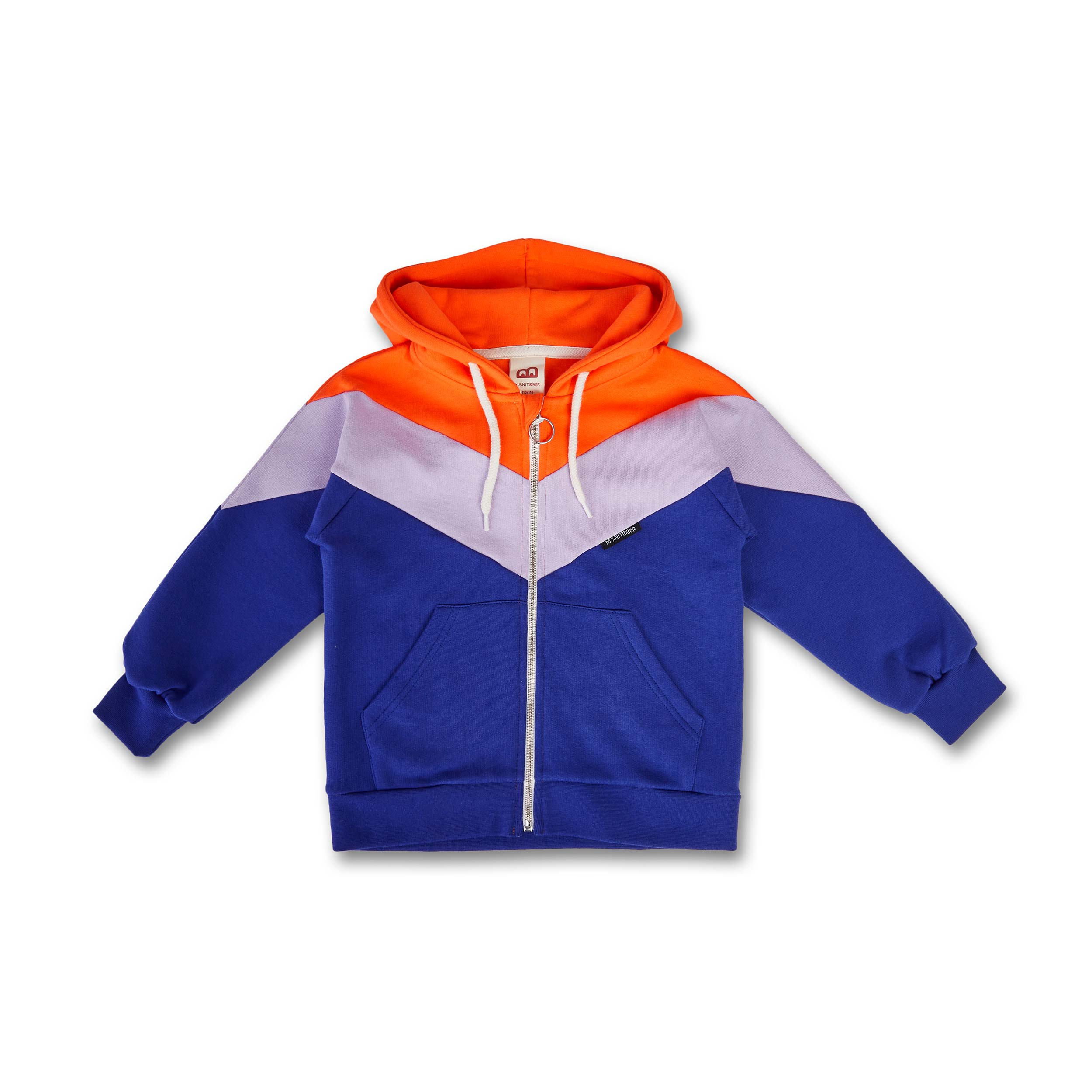 Manitober Kinder Sweatjacke "Cut & Sew" 74 80 Orange Rose Blue