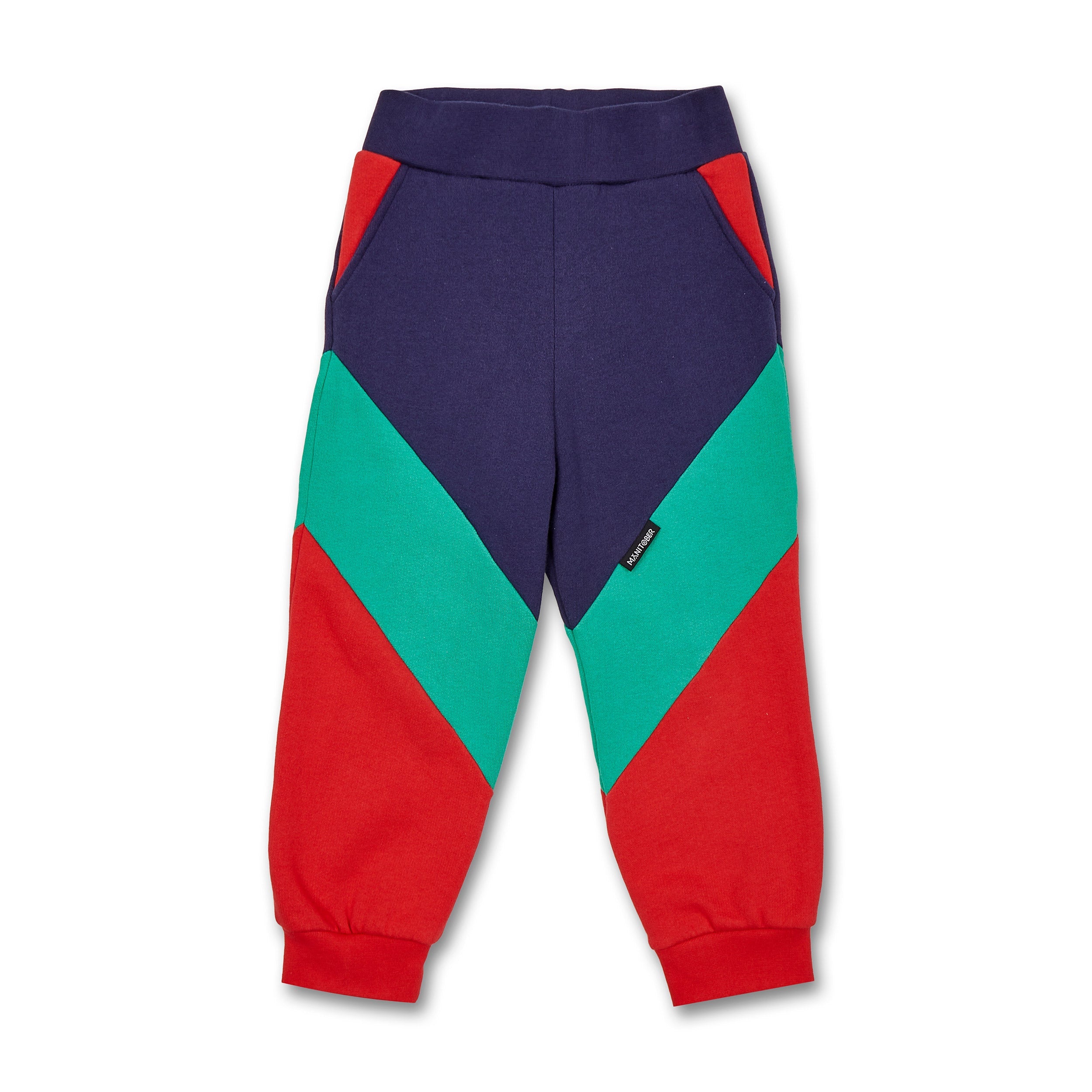 Manitober Kinder Jogginghose "Cut & Sew" Green Red Navy