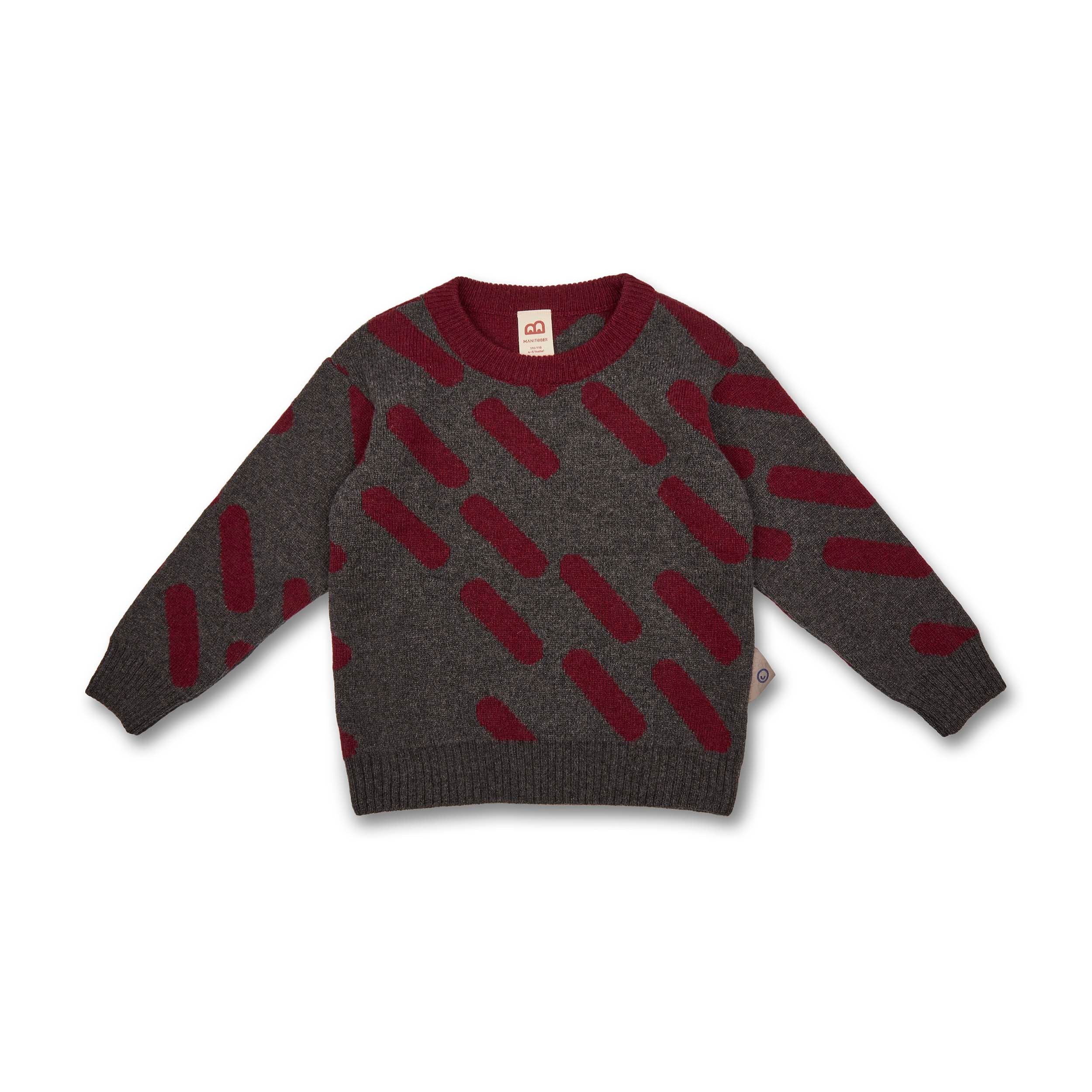 Manitober Kinder Strickpullover - Multicolor 98 104 Black Purple