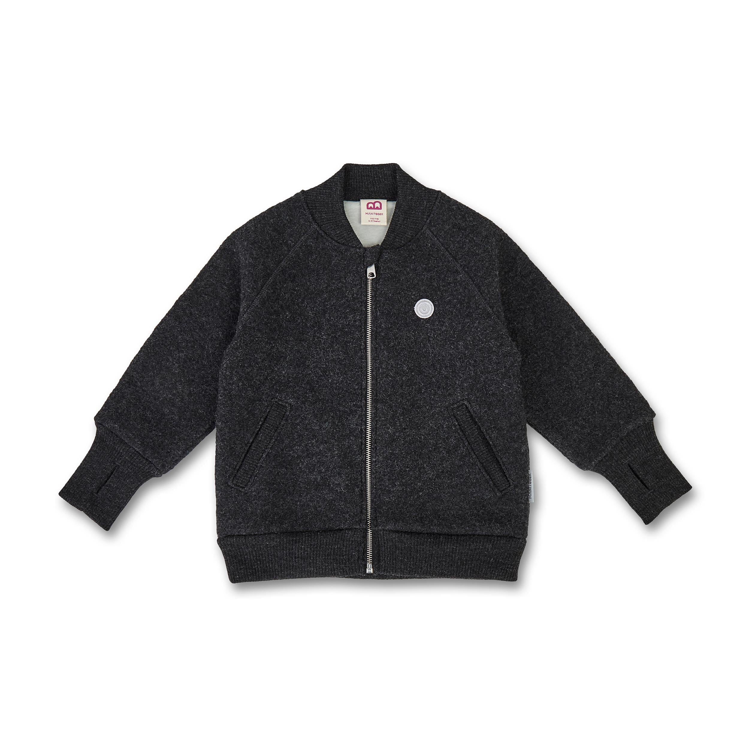 Manitober Kinder Wollwalk Bomber Jacke Dark Gray