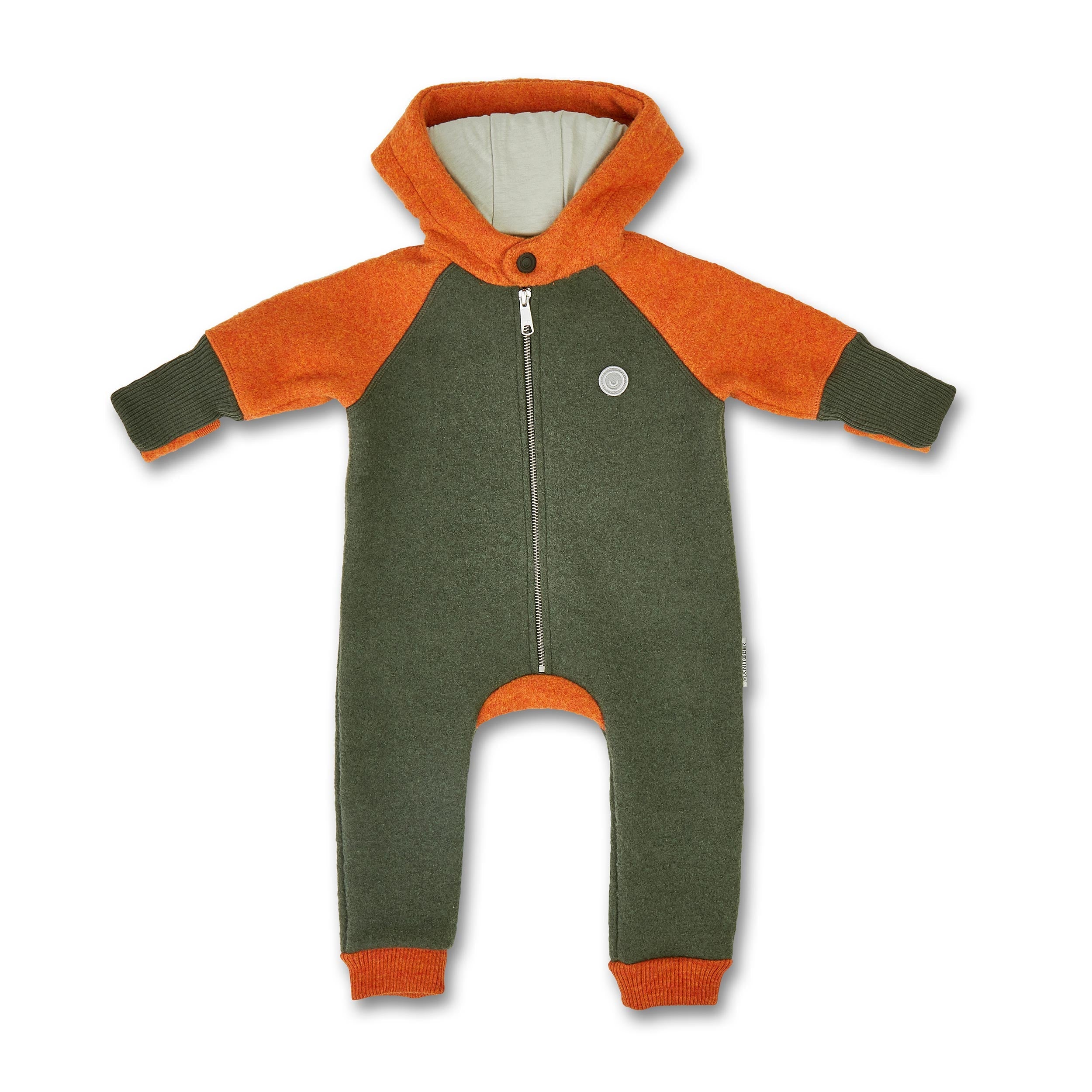 Manitober Kinder Walkoverall Olive Orange 62 68