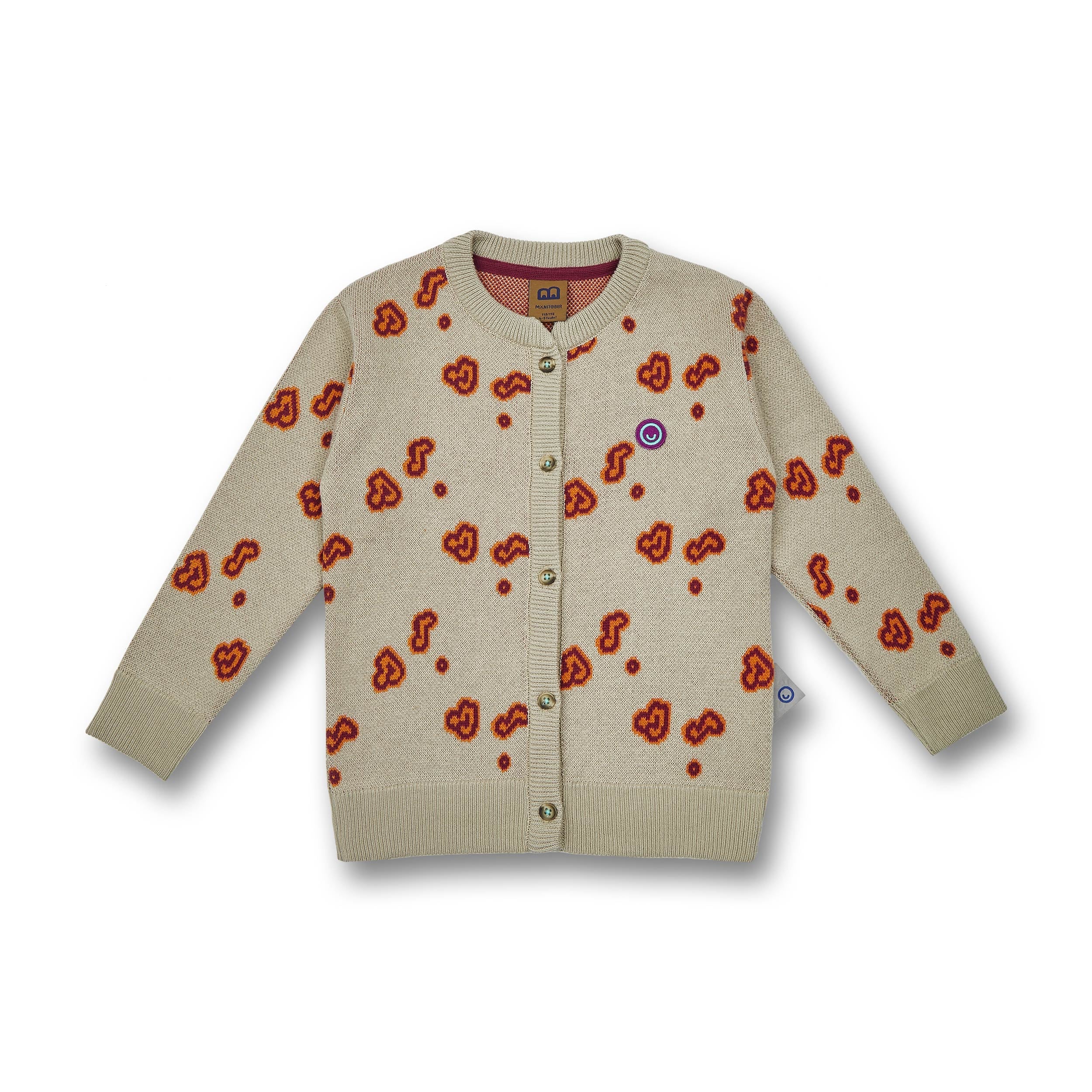 Manitober Kinder Strickjacke "Noten" Gray