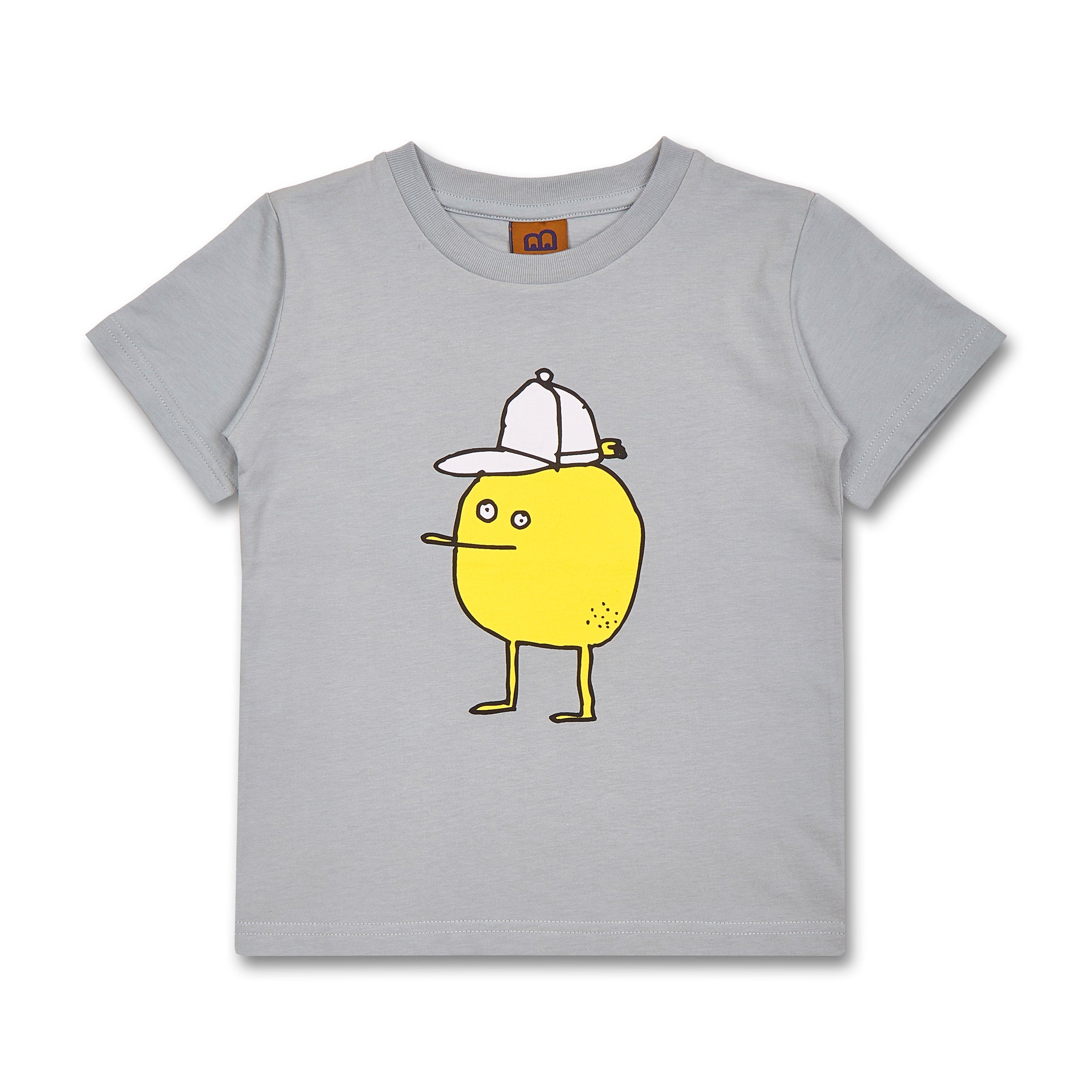 Manitober Kinder T-Shirt "Zitrone" 74 80 Gray