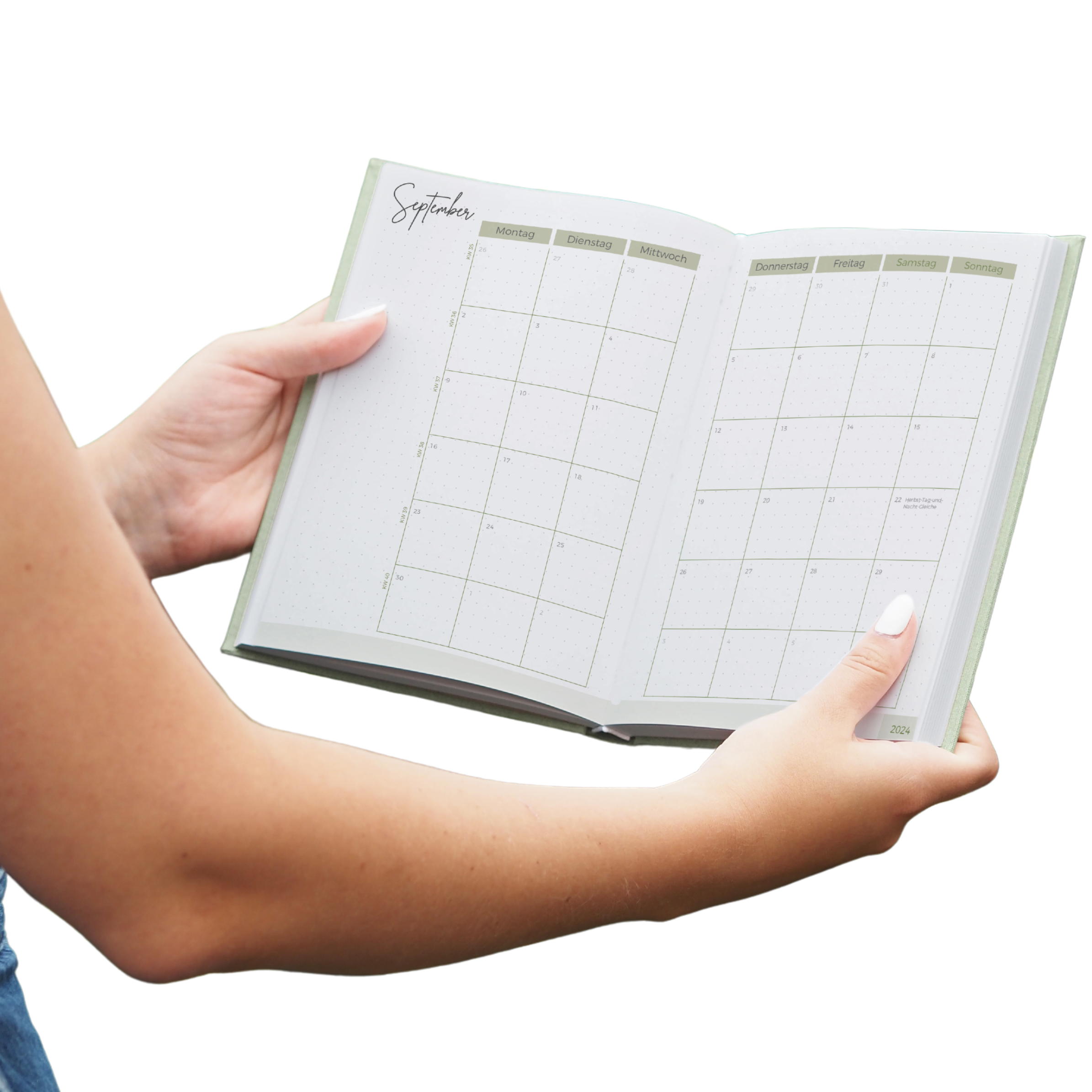 GRÜNSPIRIERT holistischer 3in1 Jahresplaner: Naturkompass, Bullet Journal & Kalender in einem