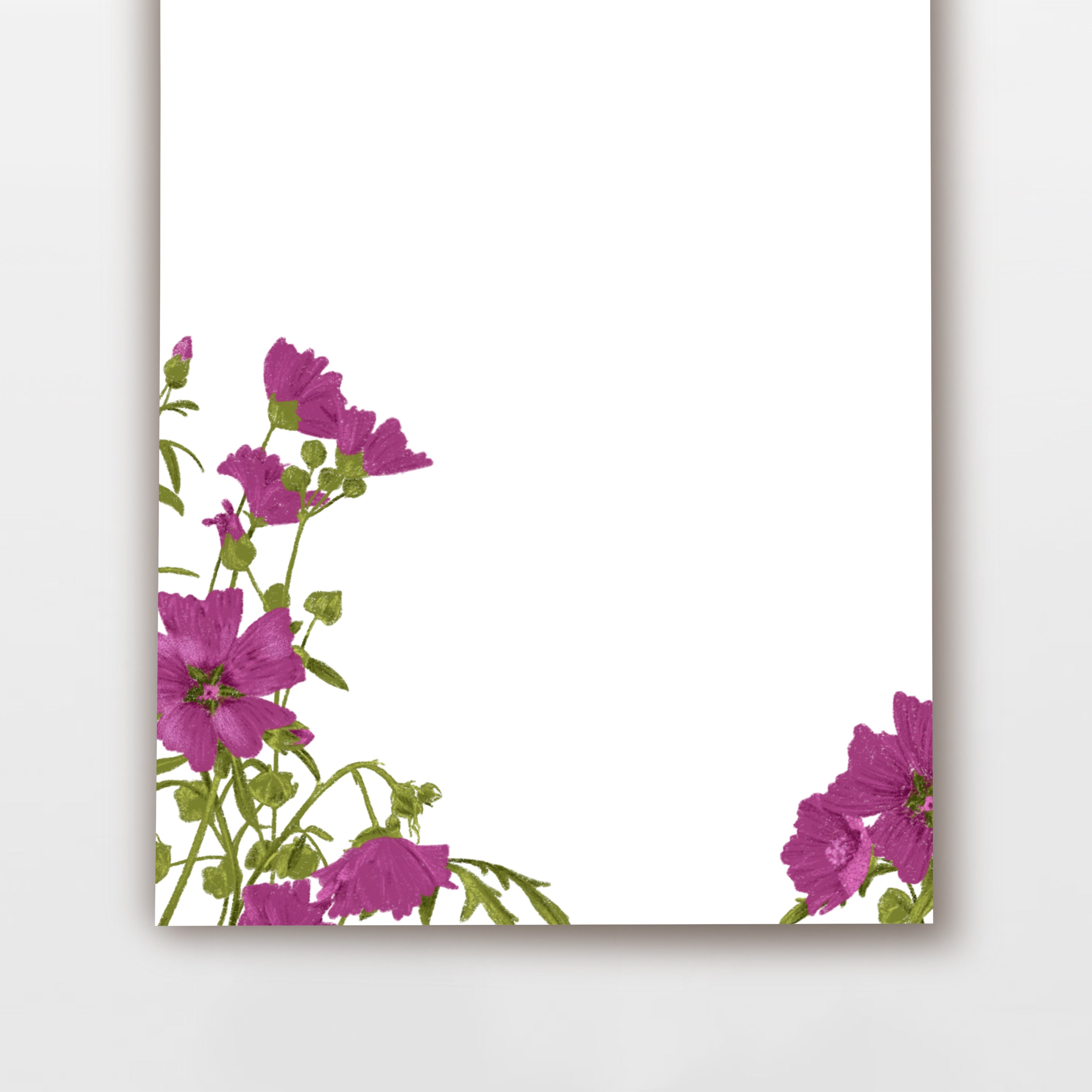 Wildblumen Atelier Notizblock Lila Malve