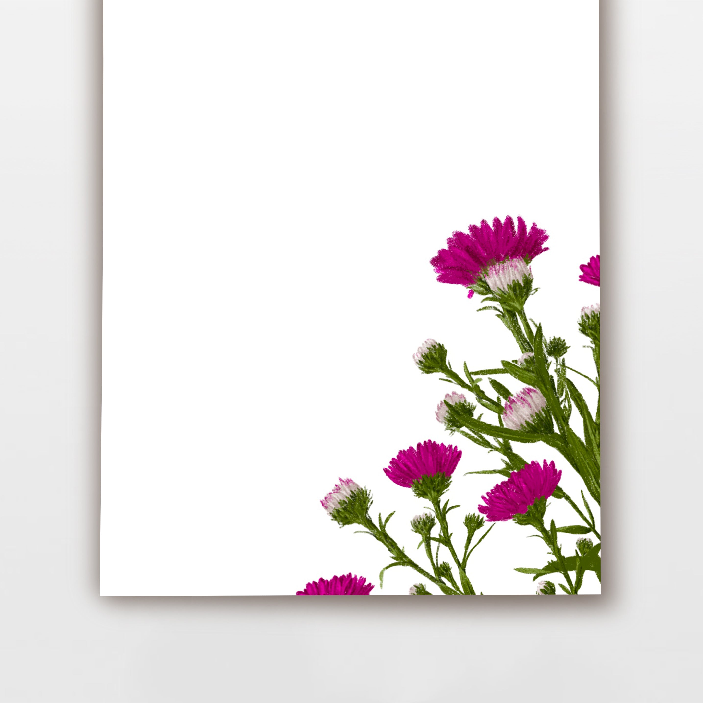 Wildblumen Atelier Notizblock Pinke Aster